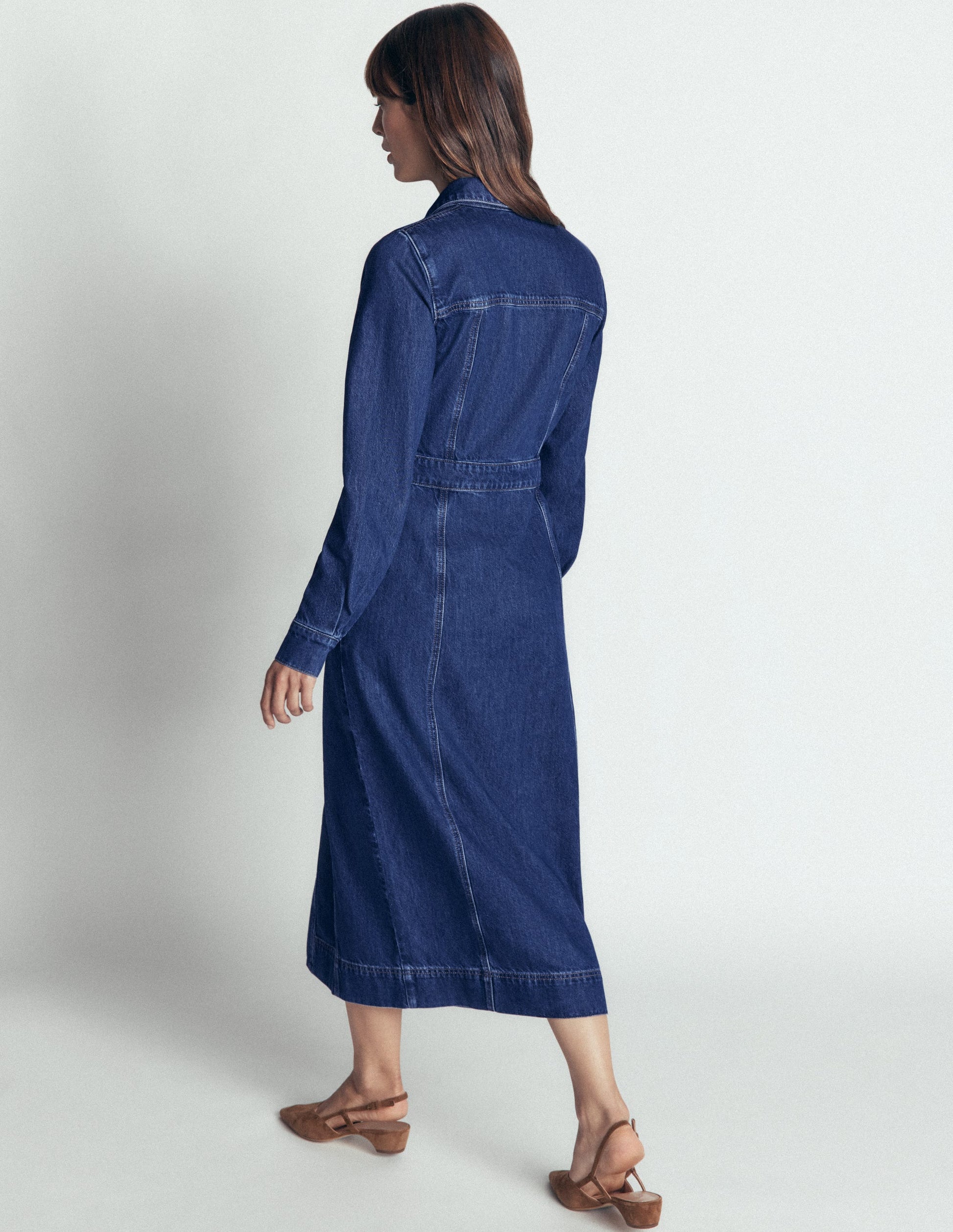 Fleur Denim Midi Dress-Mid Vintage Denim-5