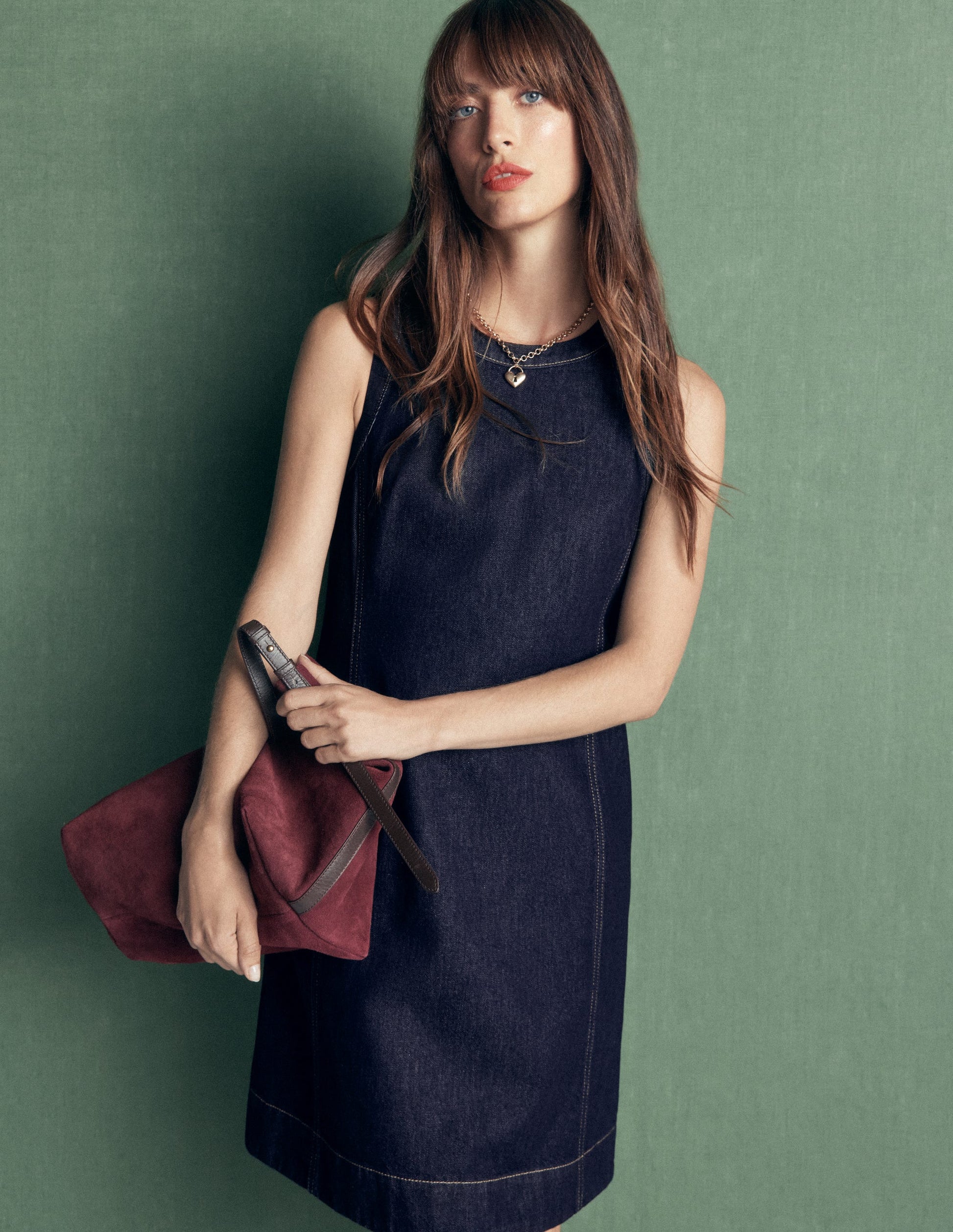 Lou Denim Shift Dress-Indigo Denim-4