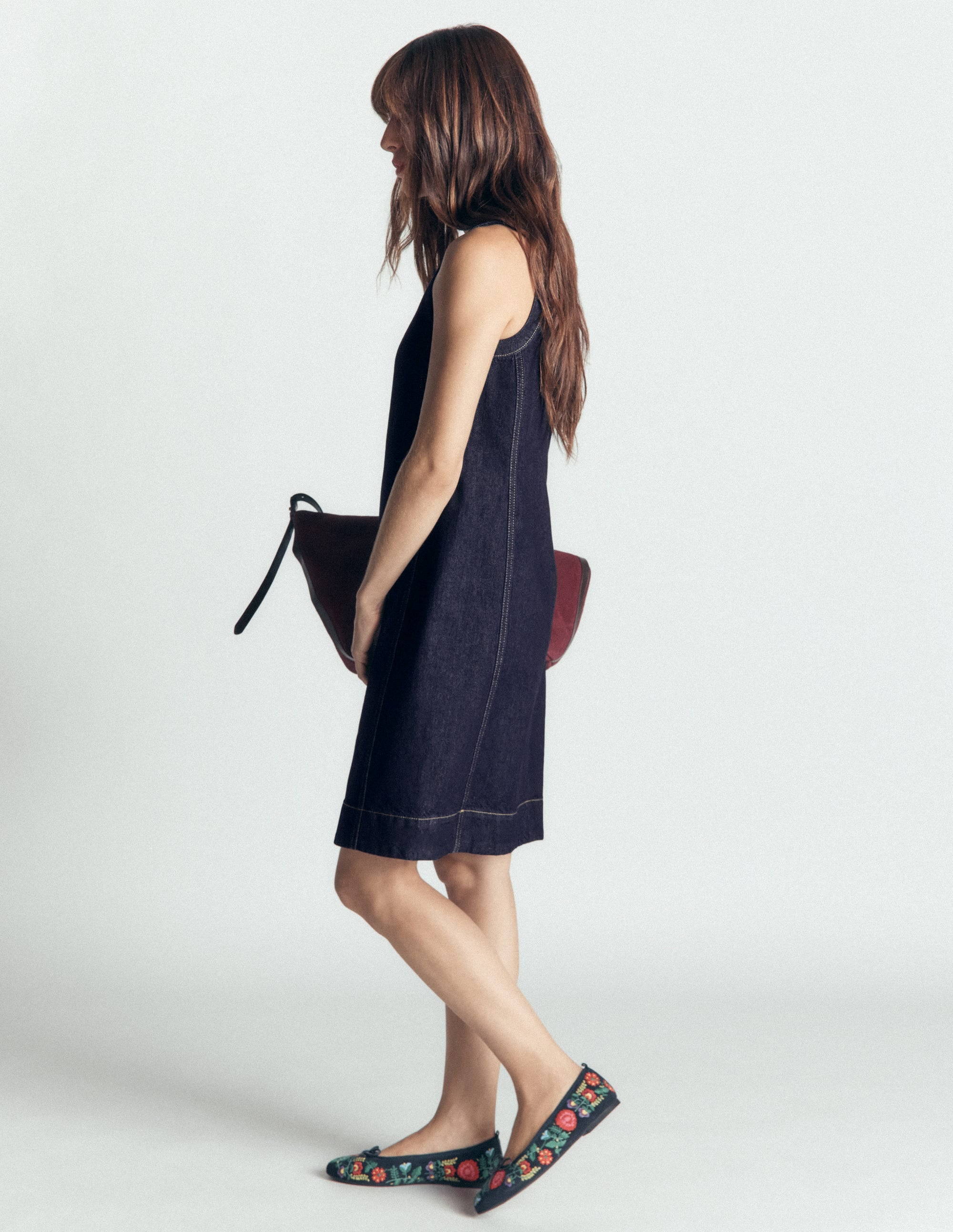 Lou Denim Shift Dress-Indigo Denim - Image 5