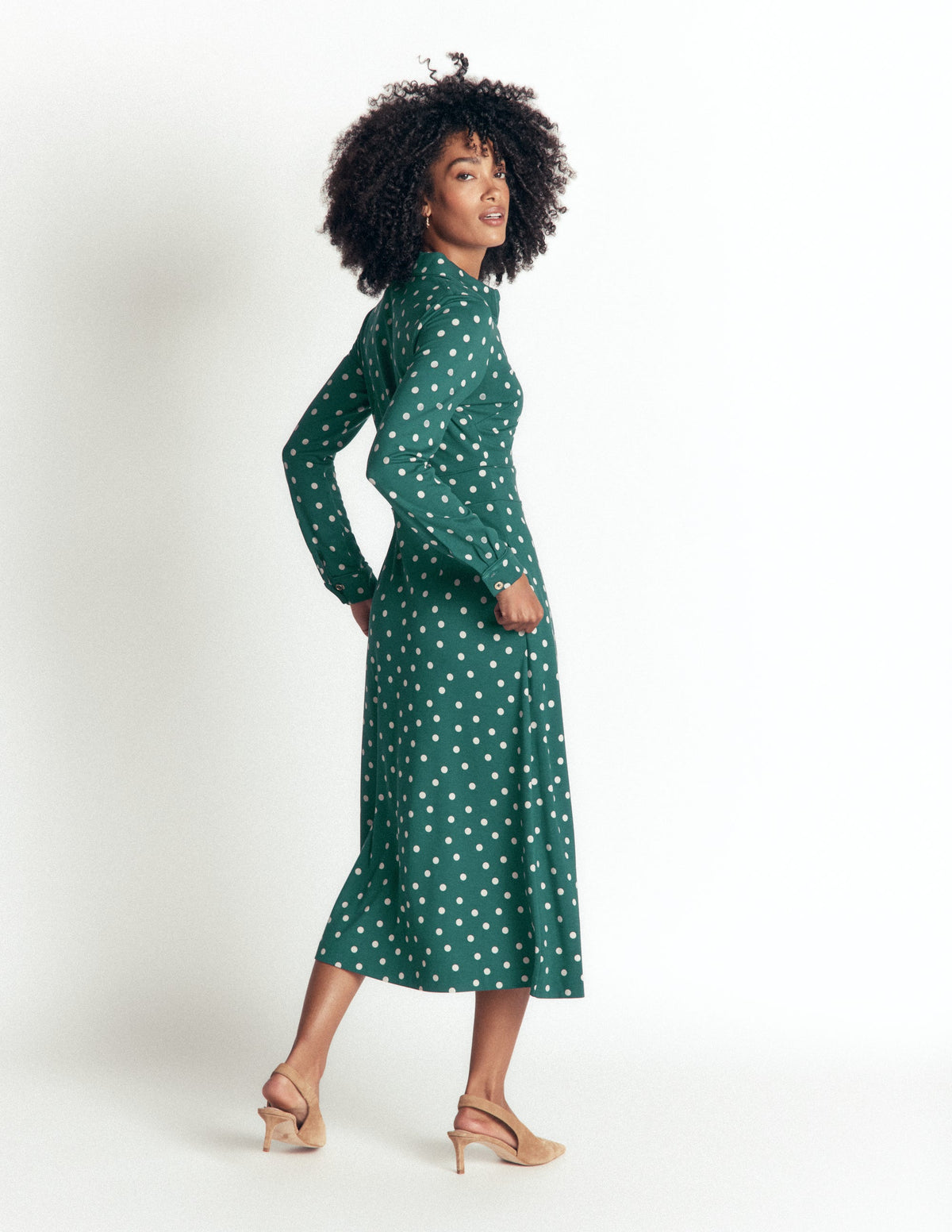 Etta Piping Detail Ponte Dress-Midnight Teal, Boden Spot - Image 4