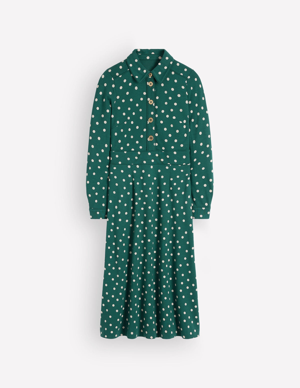 Etta Piping Detail Ponte Dress-Midnight Teal, Boden Spot-5