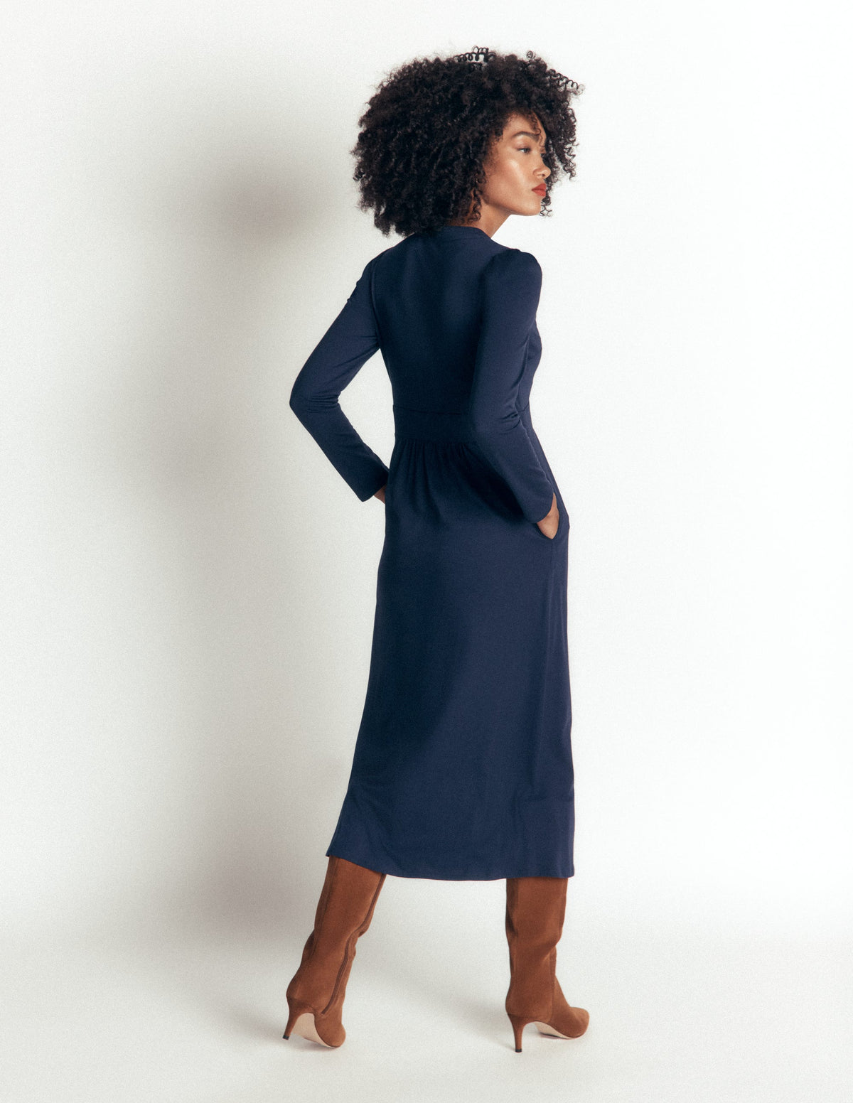 navy jersey dress Boden Women's Hope Zip Detail in Blue kids twirl dress with pockets Prom Dress,modest Prom Dress,prom fitted dress in stretch Material:Matte outside