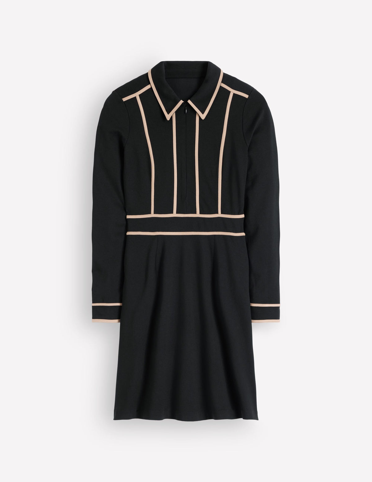 Ula Ponte Short Dress-Black, Camel - Image 5