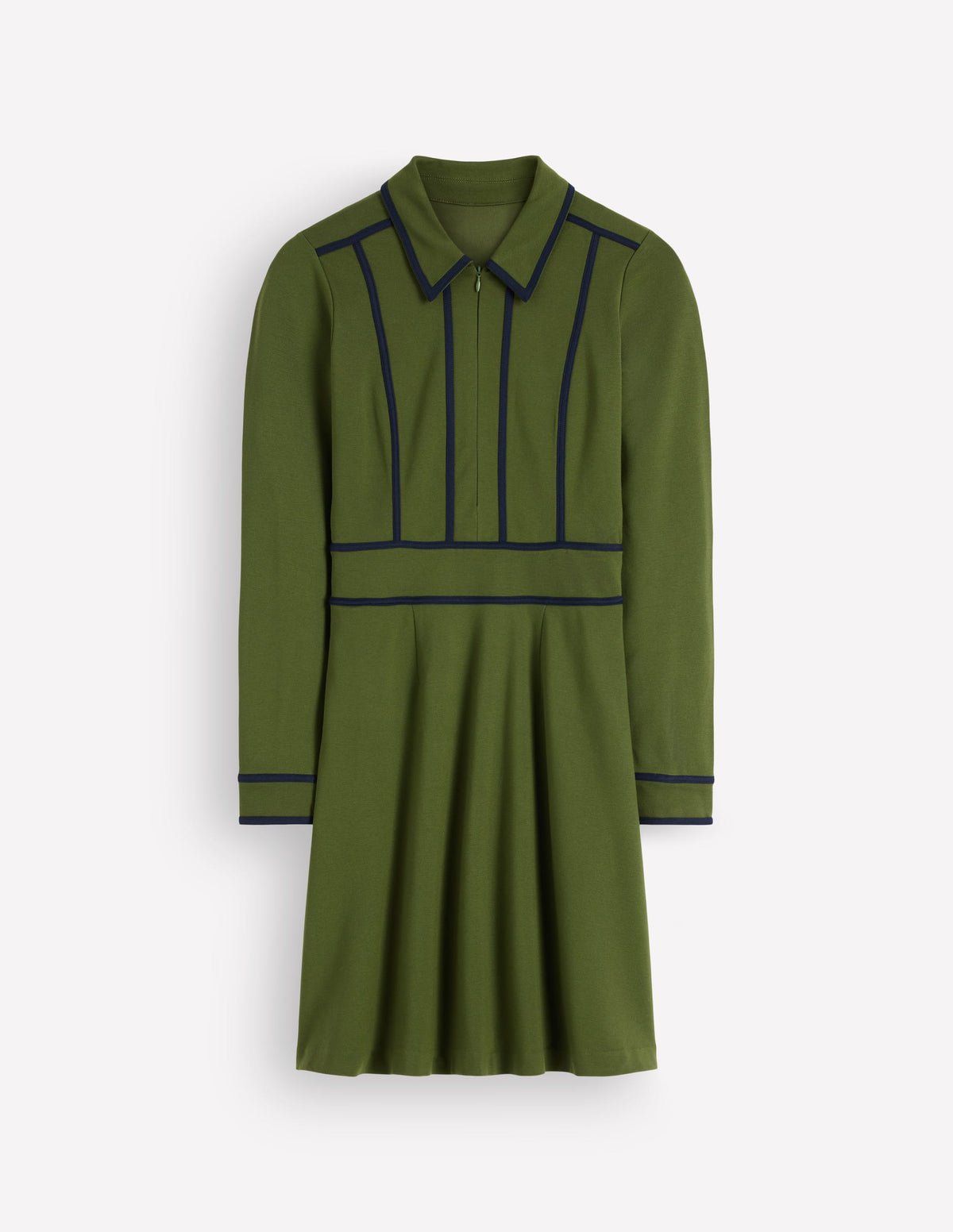 Ula Ponte Short Dress-Brunswick Green, Navy - Image 6