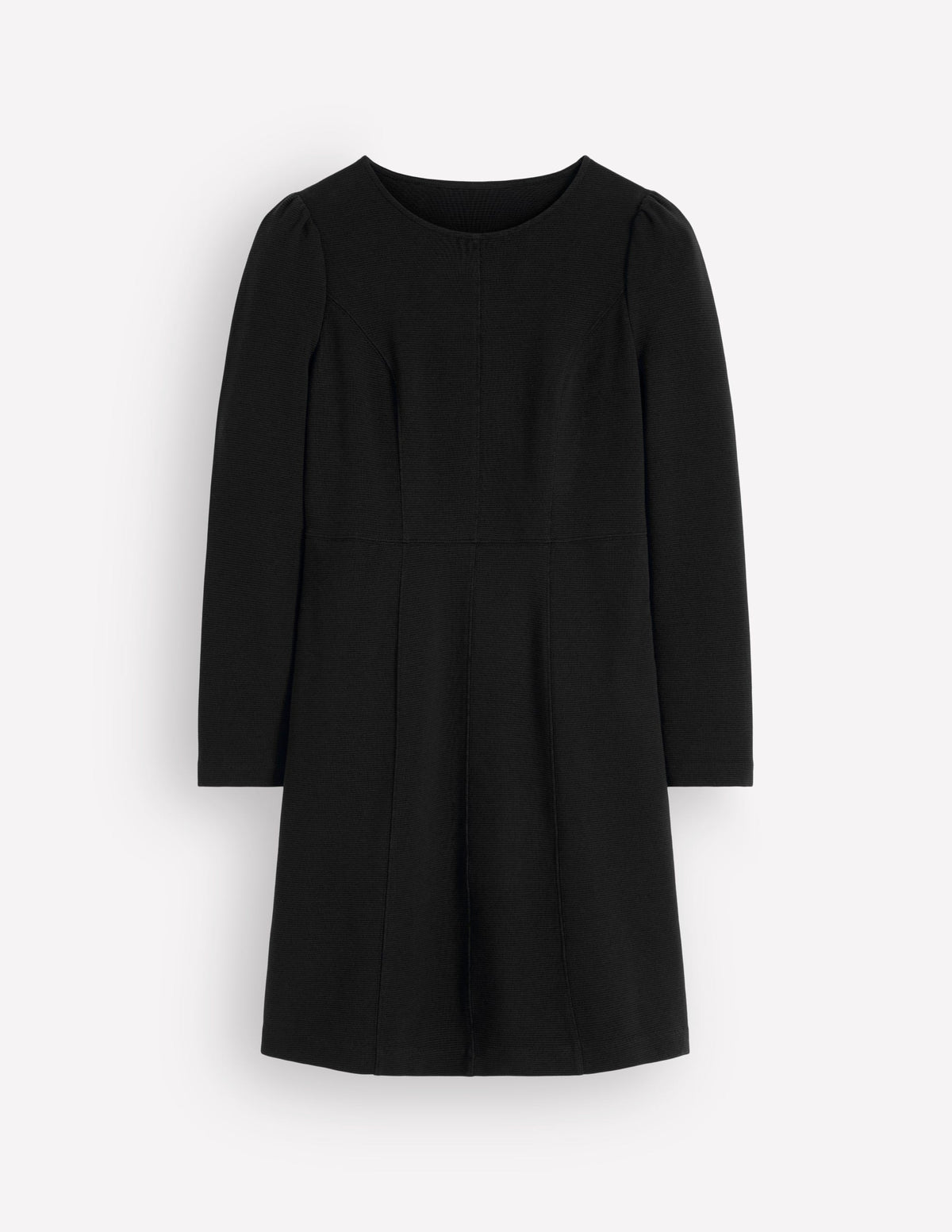 Marla Seamed Ottoman Dress-Black-5
