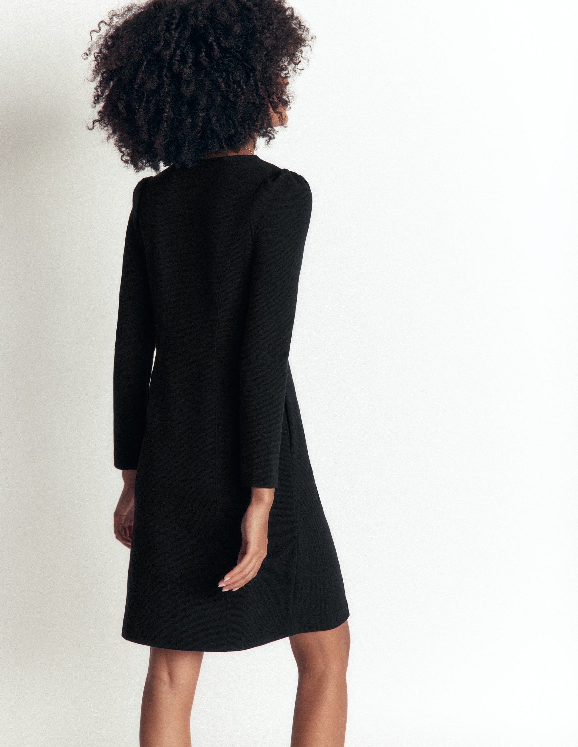 boden black dress Women's Marla Seamed Ottoman in Black and Pink A-Line SIZE:US 6 print_type: plain dye Made in Los Angeles