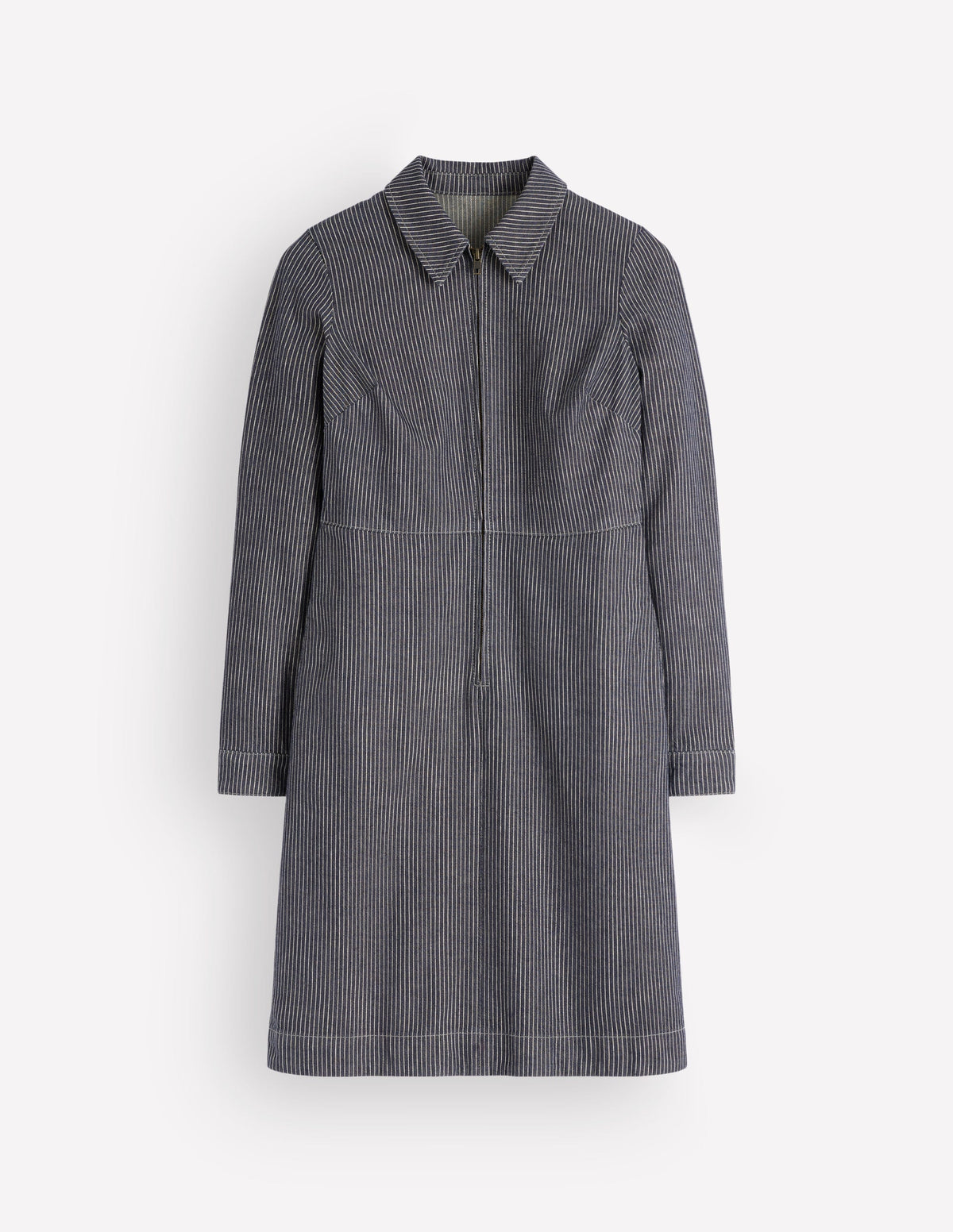 Bronte Denim Short Dress-Fine Denim Ticking Stripe - Image 6