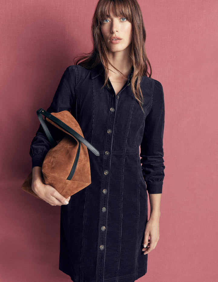Rhoda Cord Short Dress-Navy