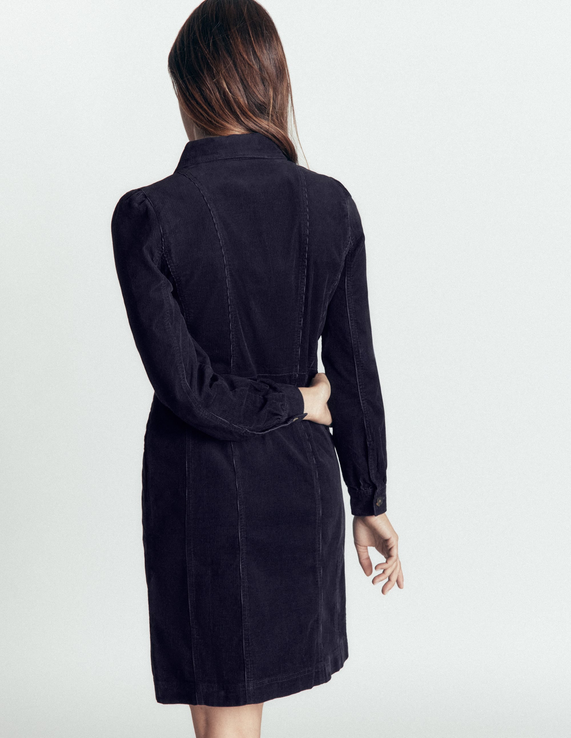 Rhoda Cord Short Dress-Navy - Image 4