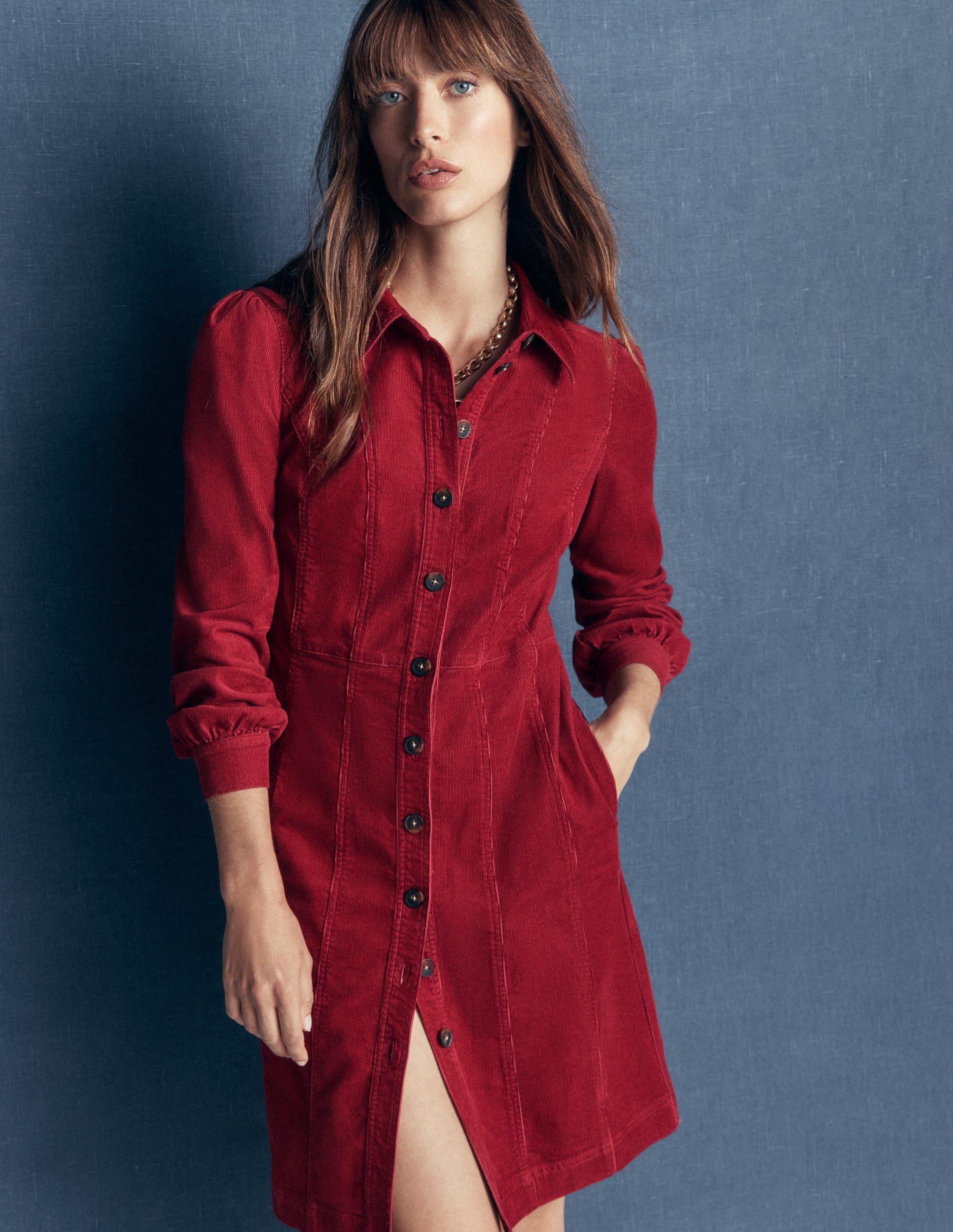Rhoda Cord Short Dress-Red Earth - Image 1