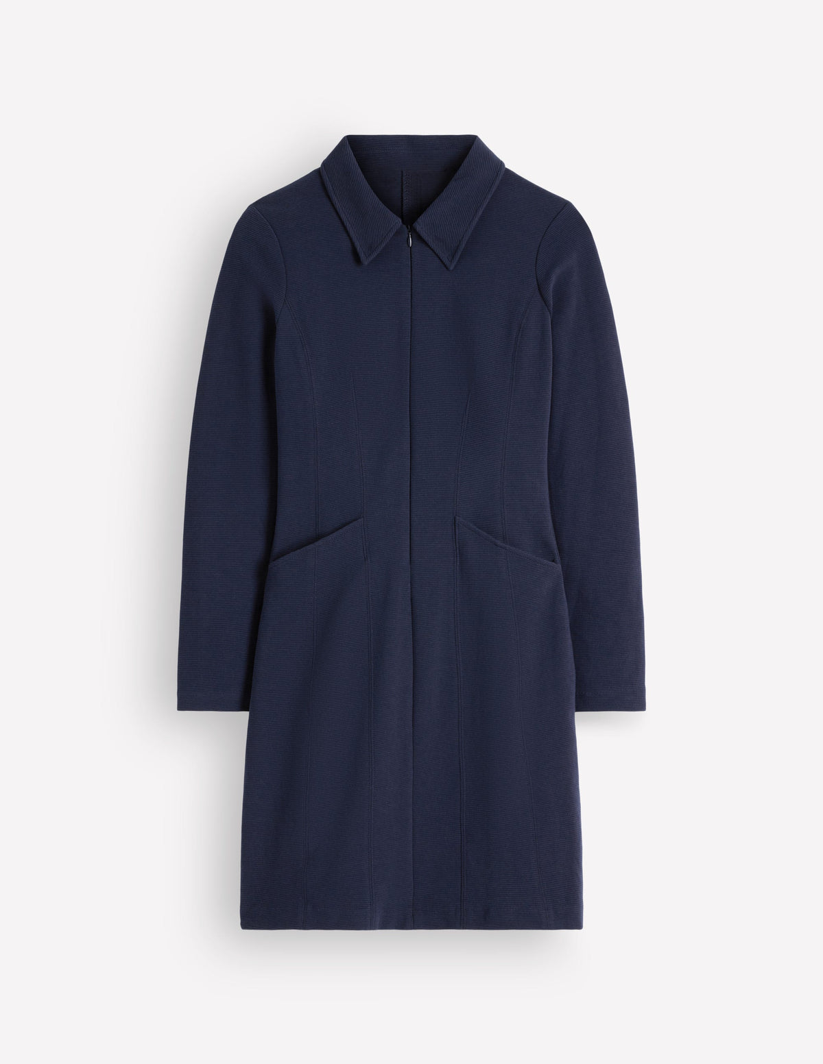 Nia Ottoman Long Sleeve Dress-Navy-5