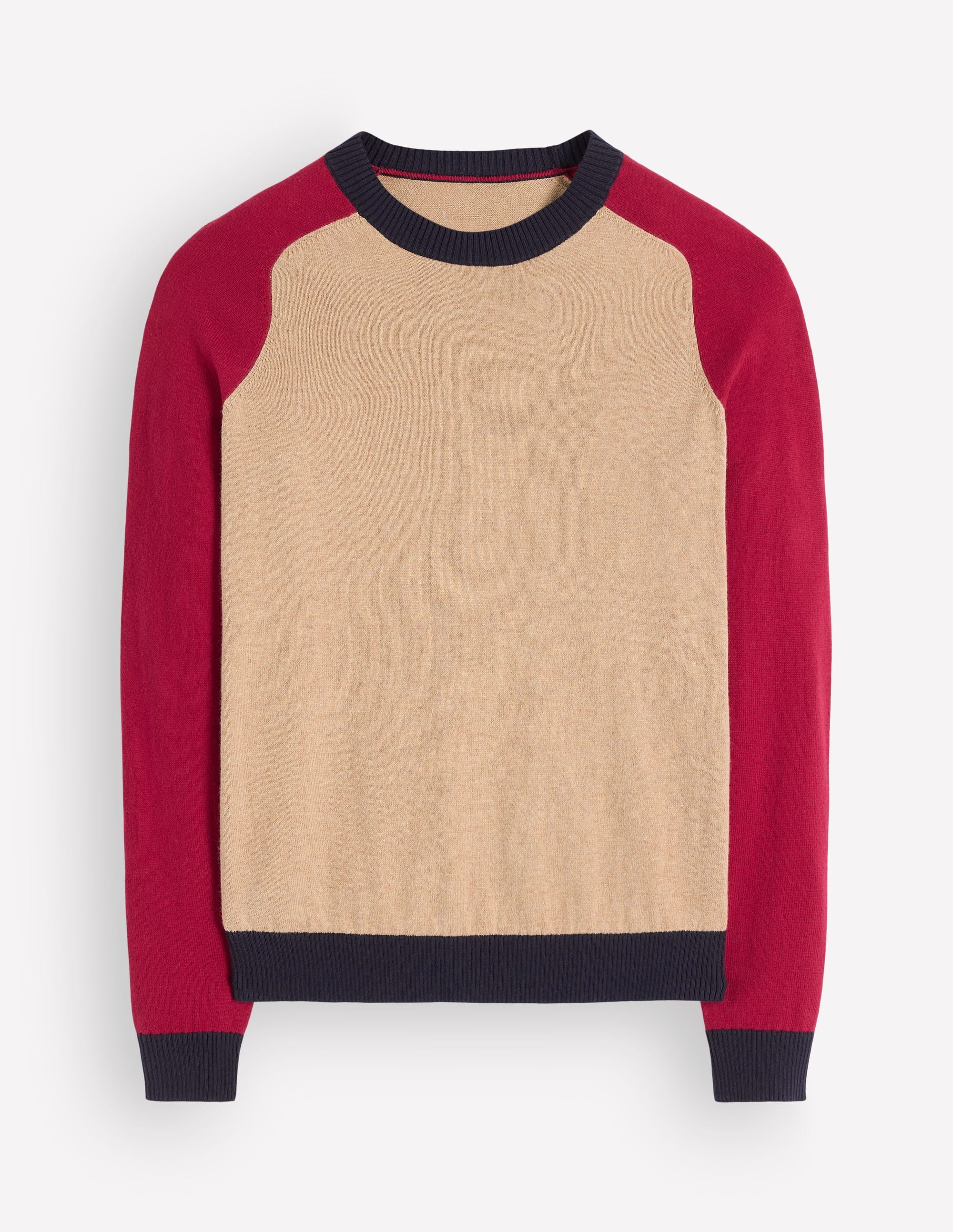 Meg Raglan Sleeve Sweater-Camel melange, red - Image 4