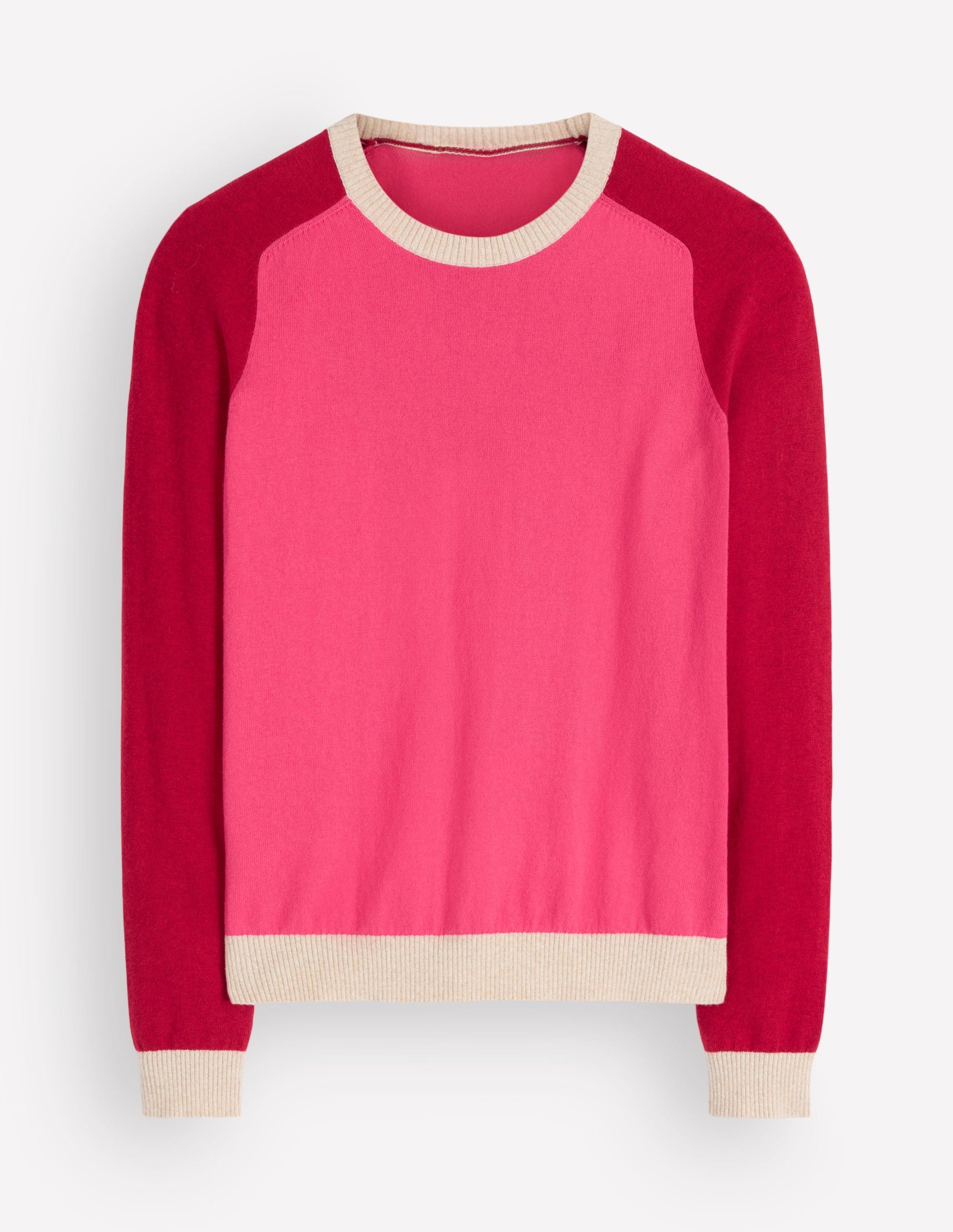 Meg Raglan Sleeve Sweater-Pink colour block-4