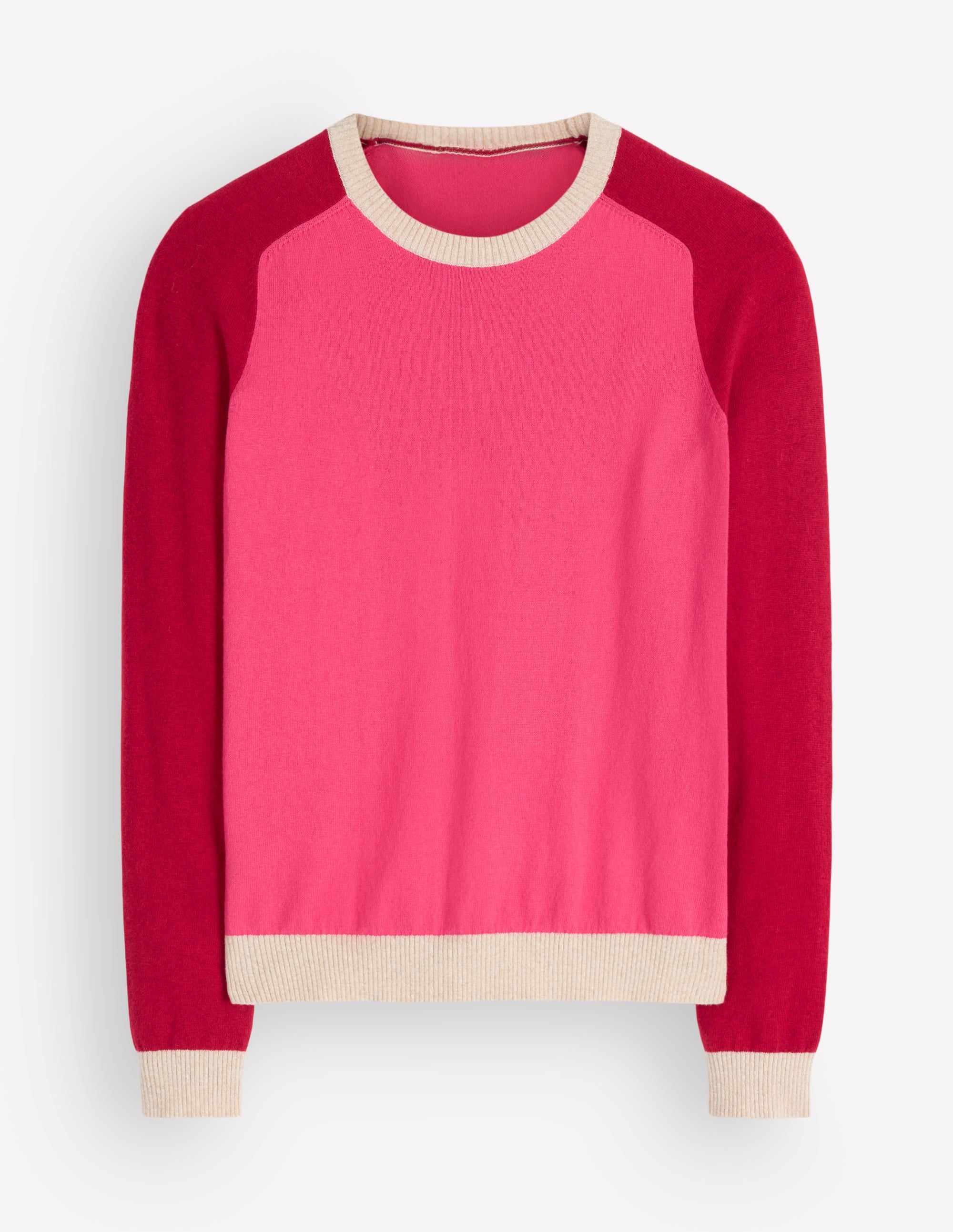 Meg Raglan Sleeve Sweater-Pink colour block - Image 4