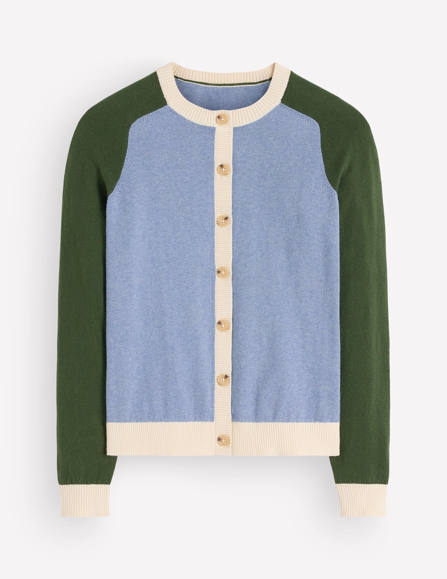 Meg Raglan Sleeve Cardigan-Blue colour block - Image 6