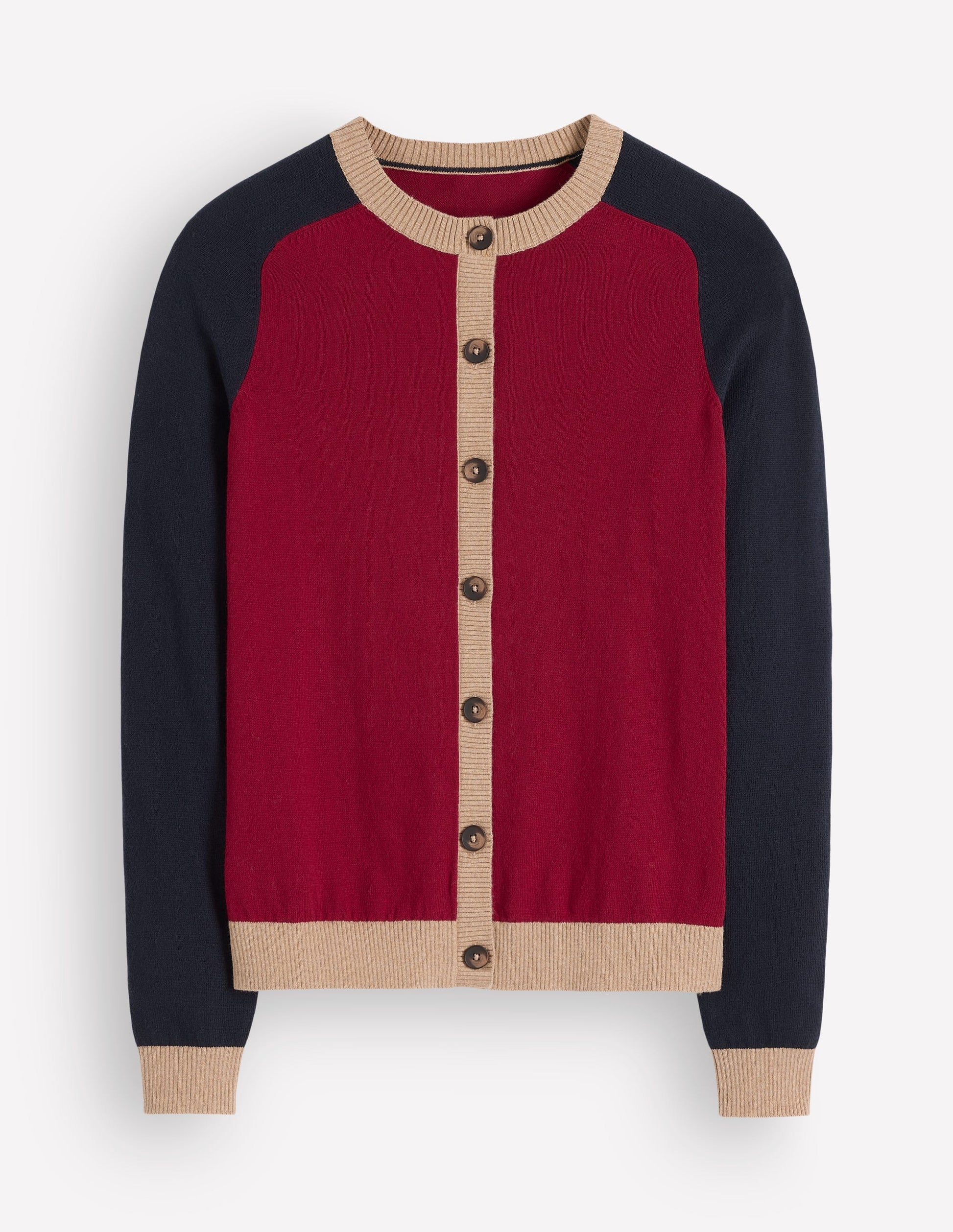 Meg Raglan Sleeve Cardigan-Red colour block-5