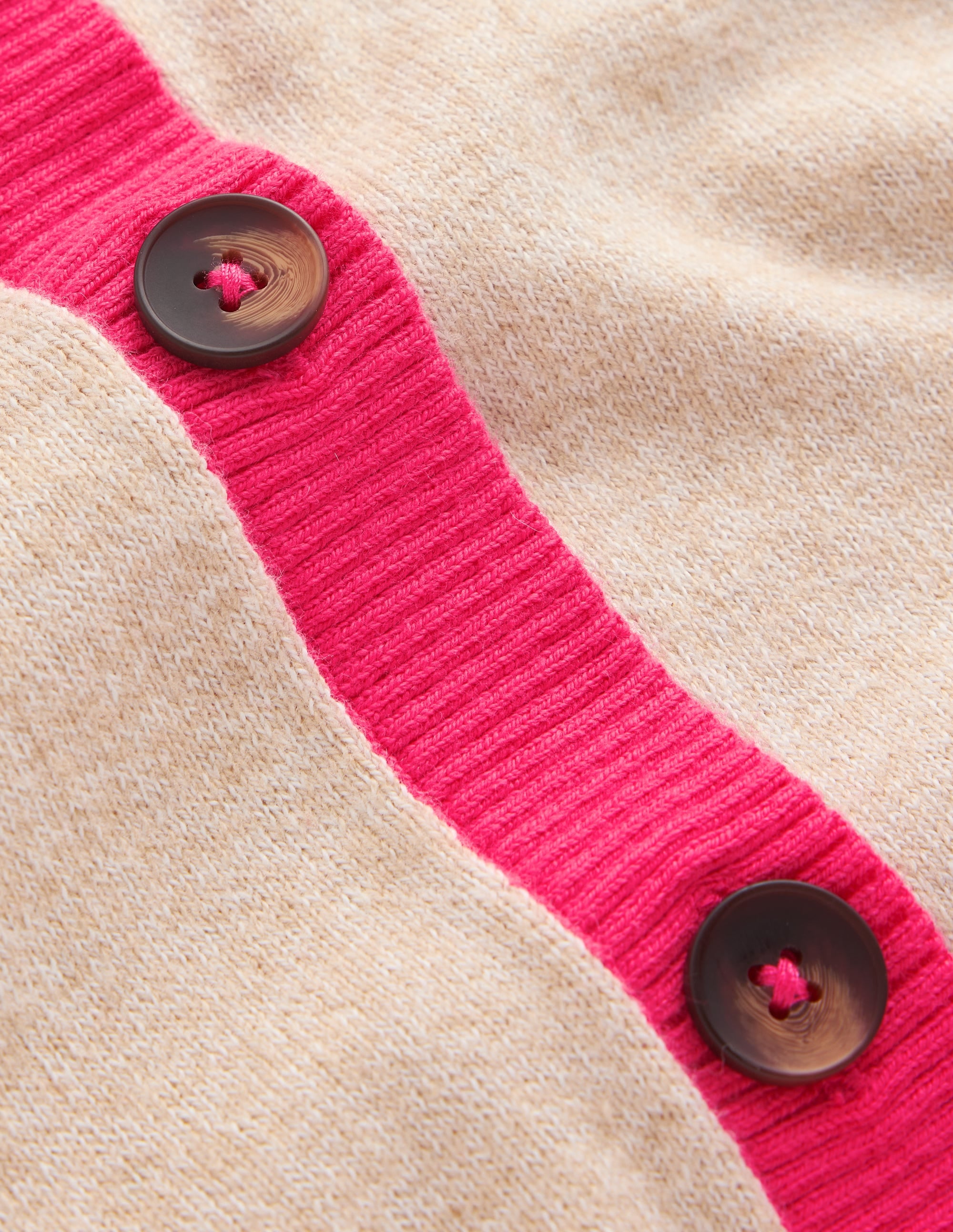 Meg Raglan Sleeve Cardigan-Pink, Ivory colour block - Image 6