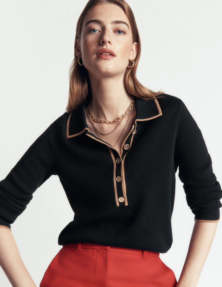 Liz Henley Sweater-Black