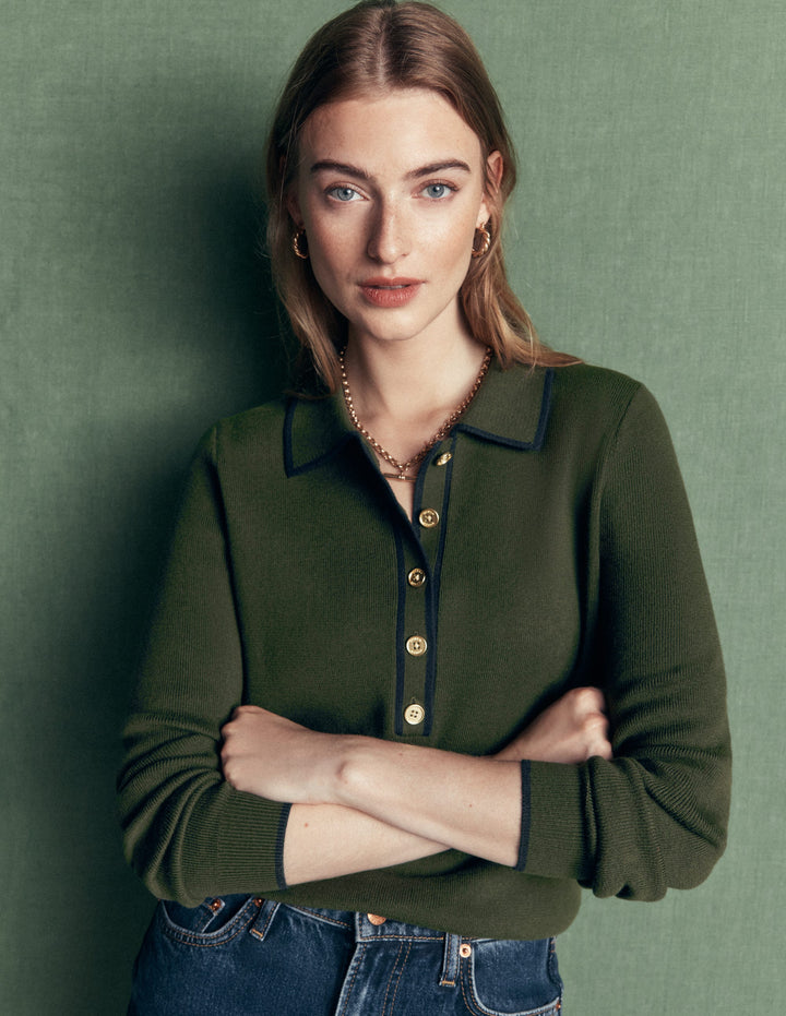 Liz Henley Sweater-Forest Glade