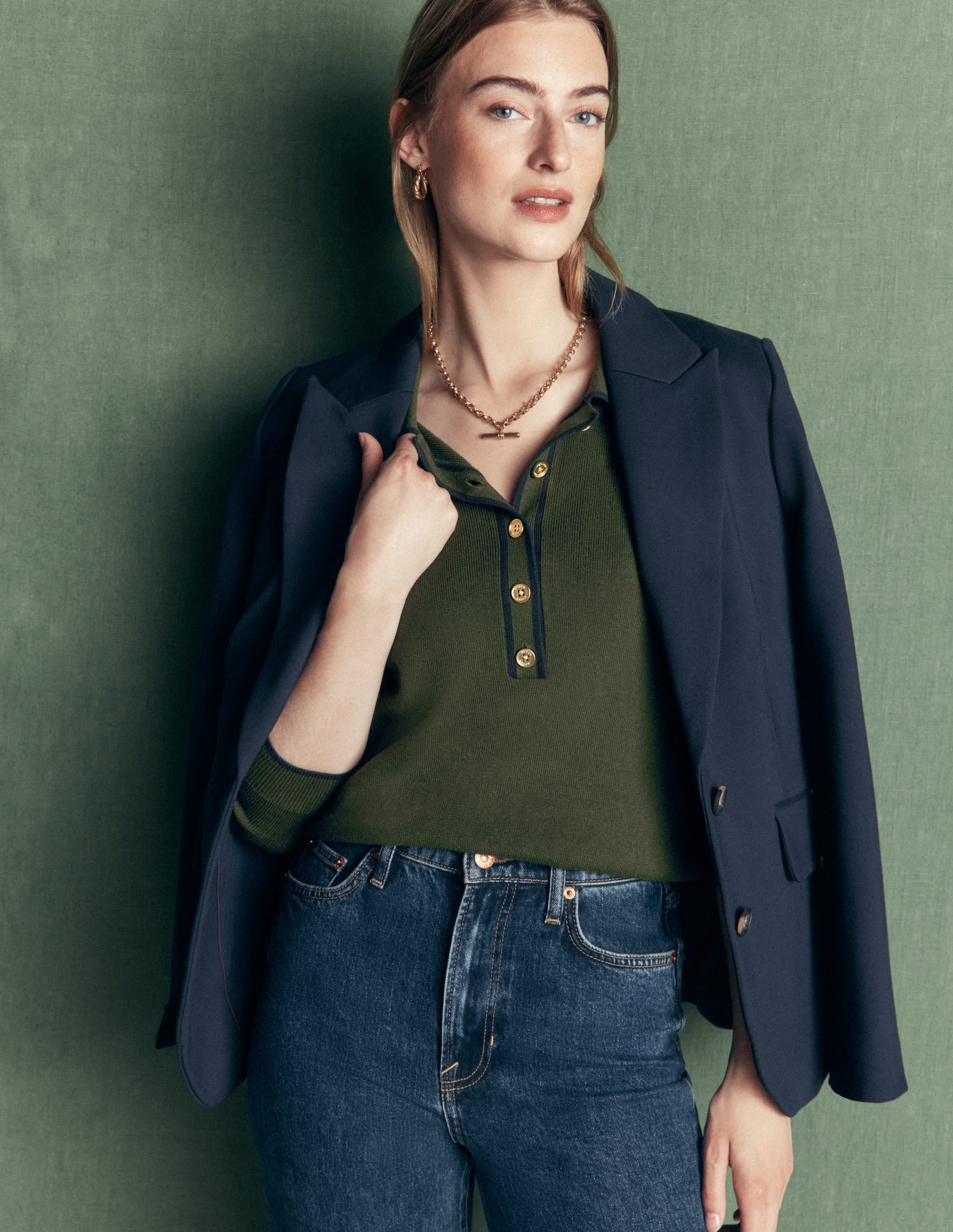 Liz Henley Sweater-Forest Glade - Image 5