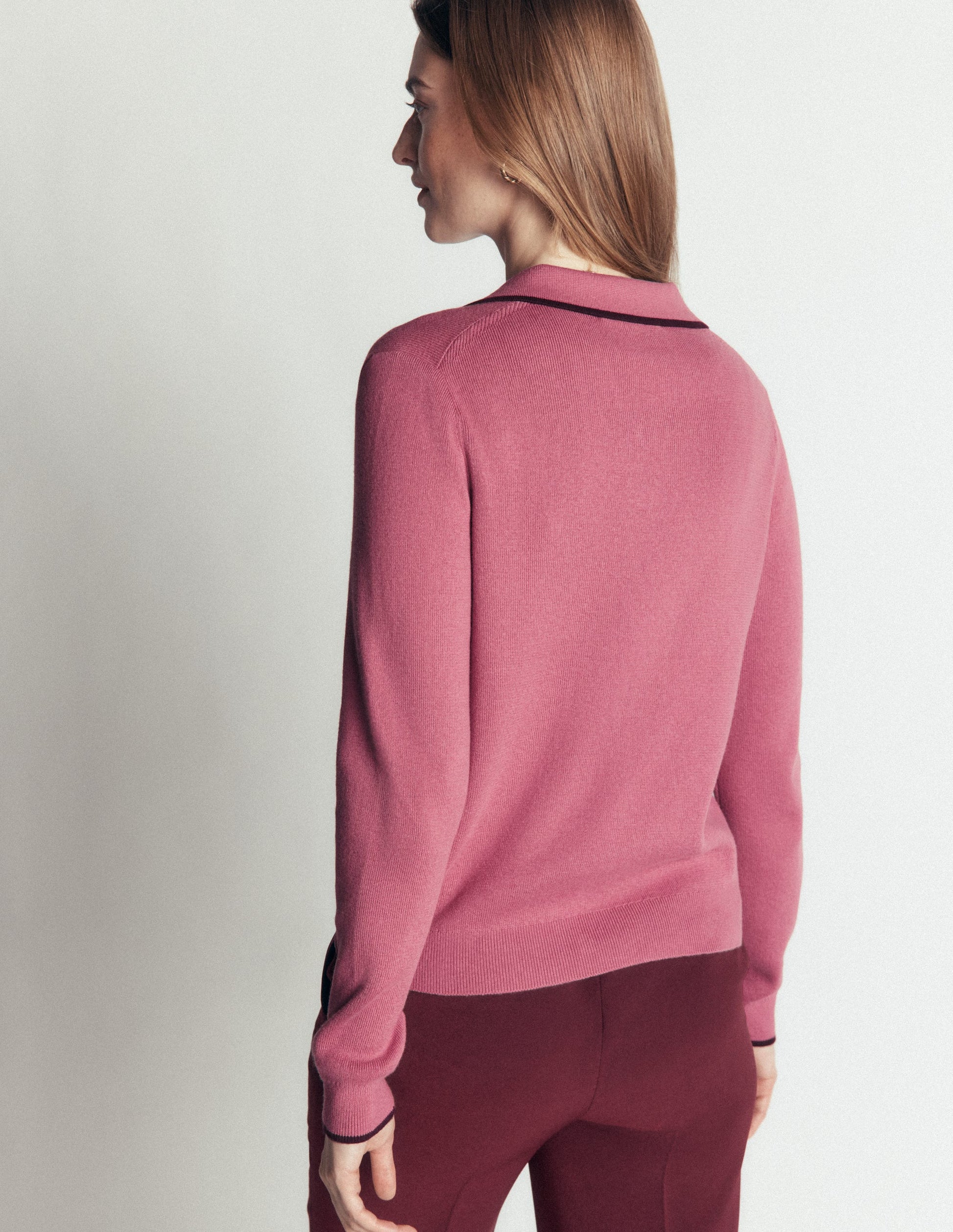 Liz Henley Sweater-Pink Heather-3