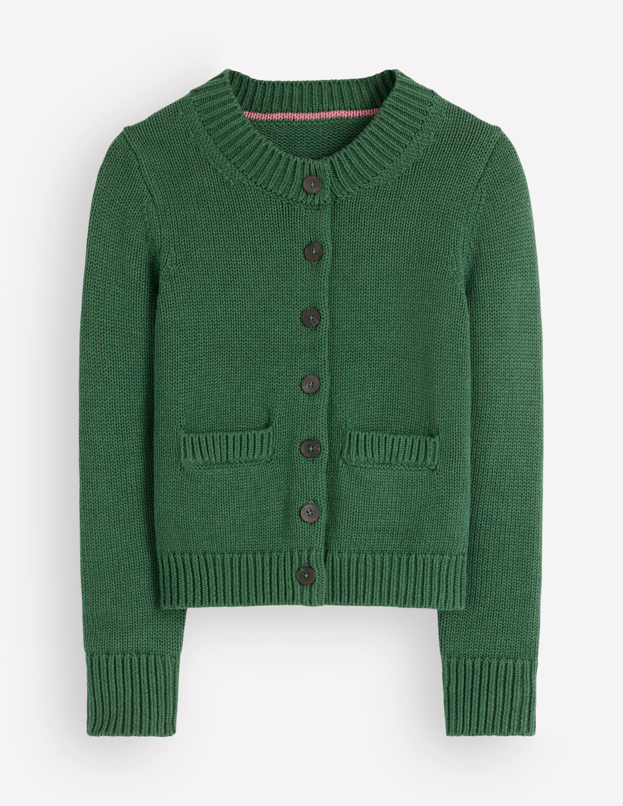 Lucy Chunky Cotton Cardigan-highland green - Image 6