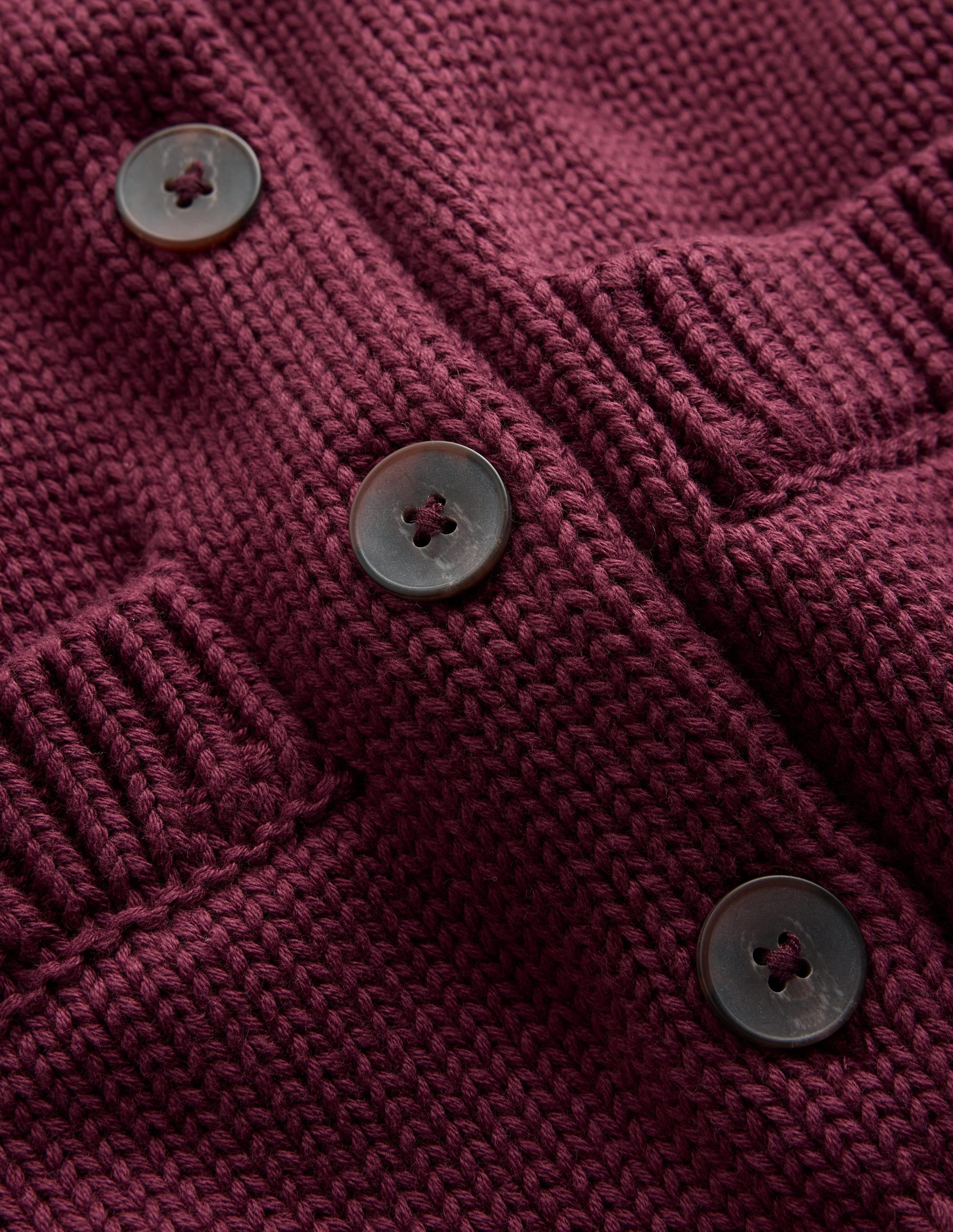 Lucy Chunky Cotton Cardigan-Maroon banner - Image 6