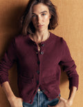 Lucy Chunky Cotton Cardigan-Maroon banner