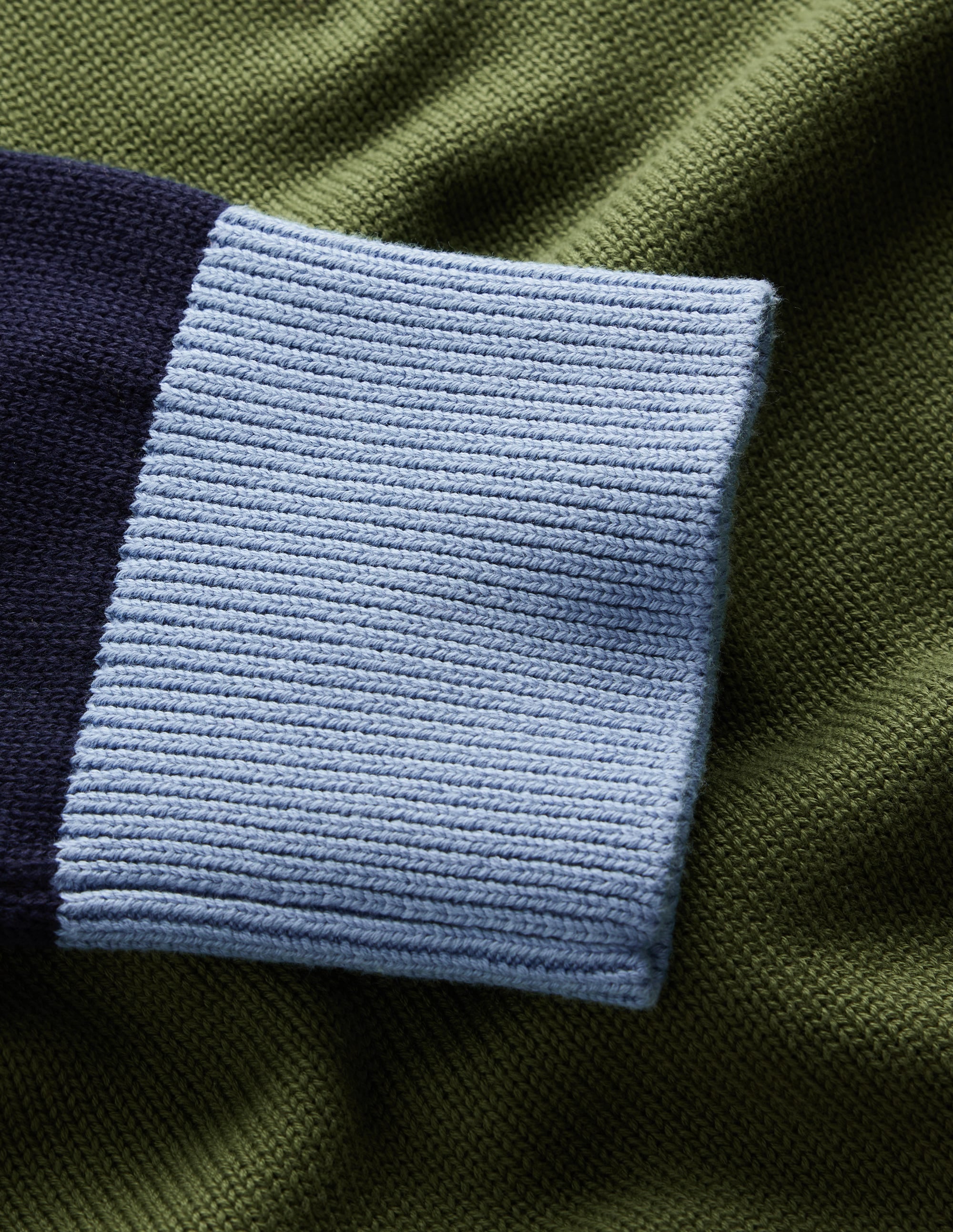 Lucy Relaxed Cotton Sweater-Green colour block - Image 6