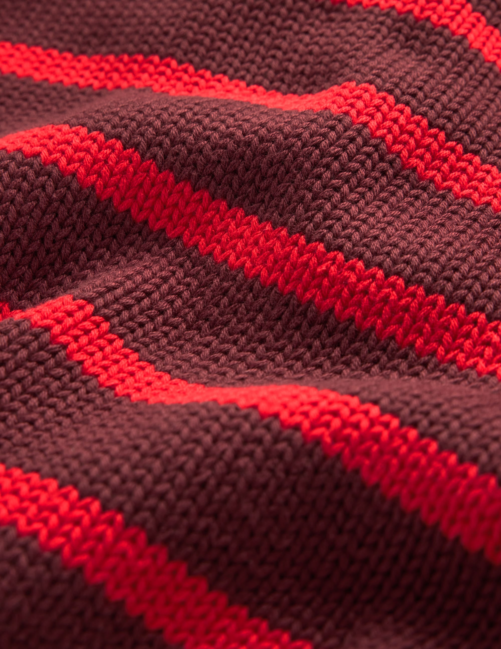 Lucy Chunky Cotton Sweater-Chestnut, Poppy Red - Image 8