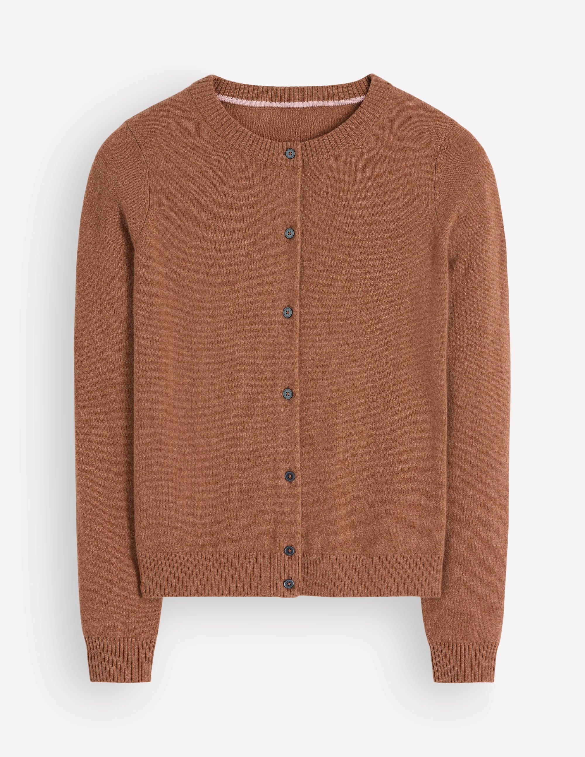 Elsie Cashmere Crew Cardigan-Warm Ginger - Image 5