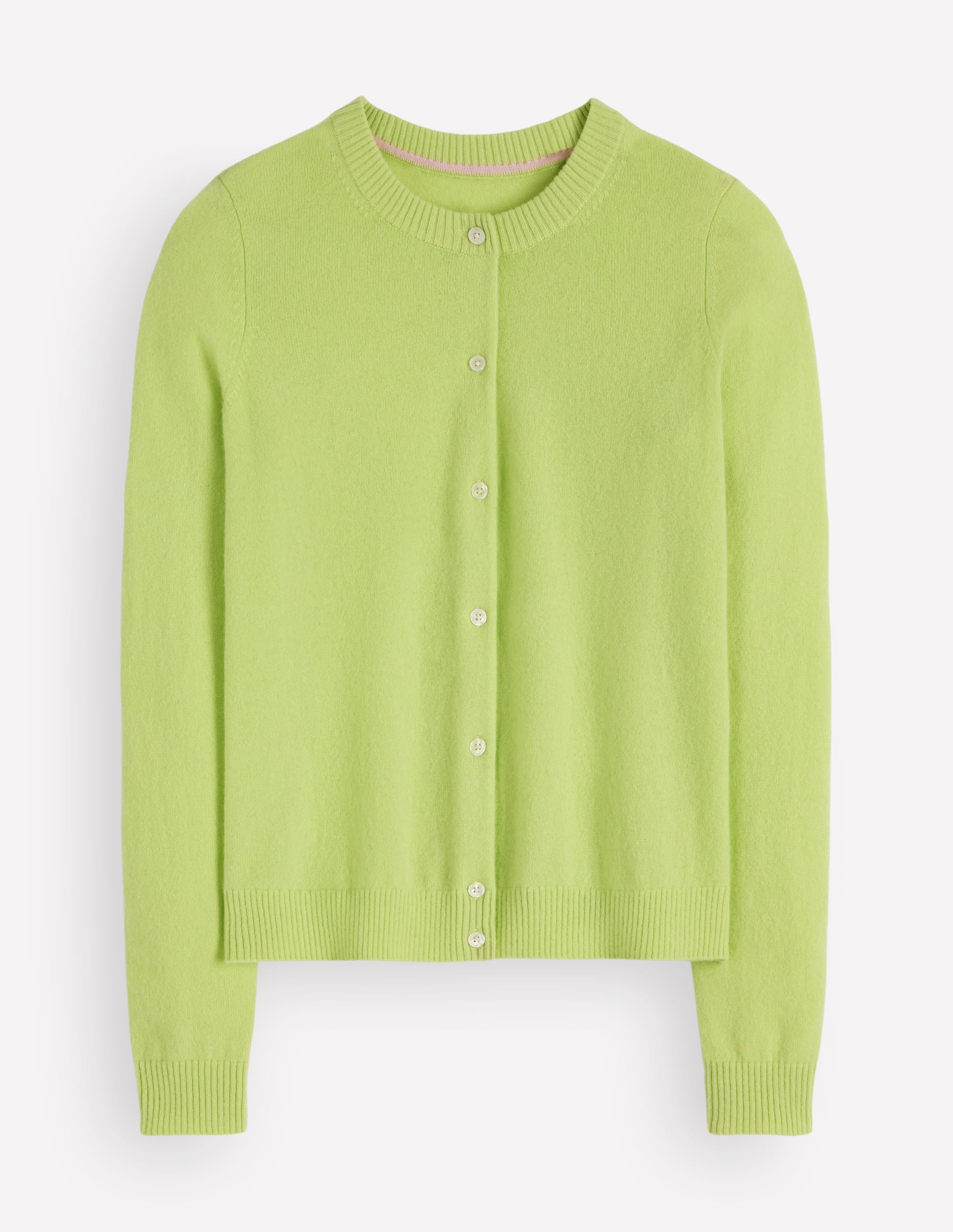 Elsie Cashmere Crew Cardigan-Sweet Mint - Image 7