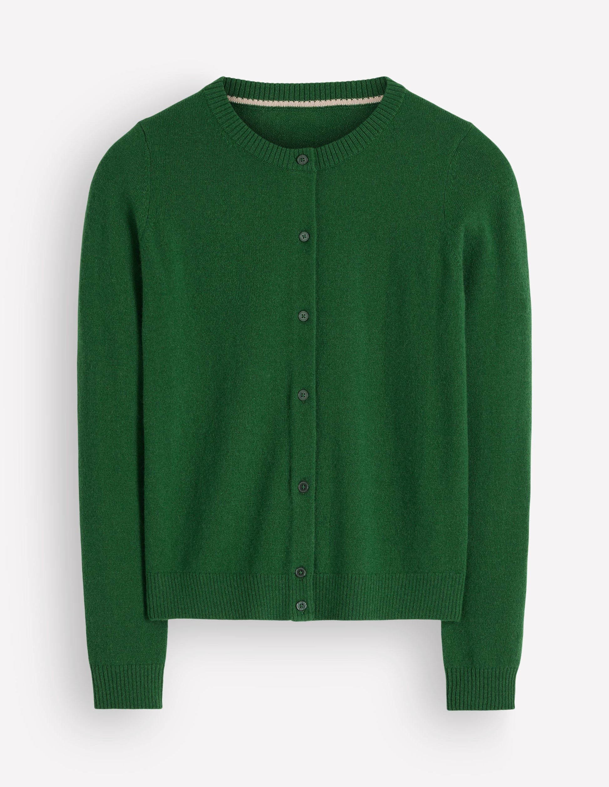 Elsie Cashmere Crew Cardigan-Fresh Green-5