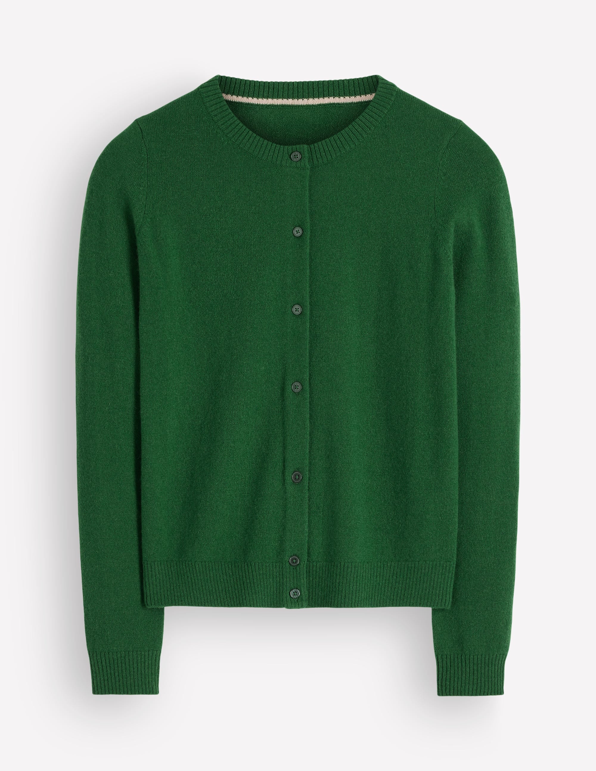 Elsie Cashmere Crew Cardigan-Fresh Green - Image 5