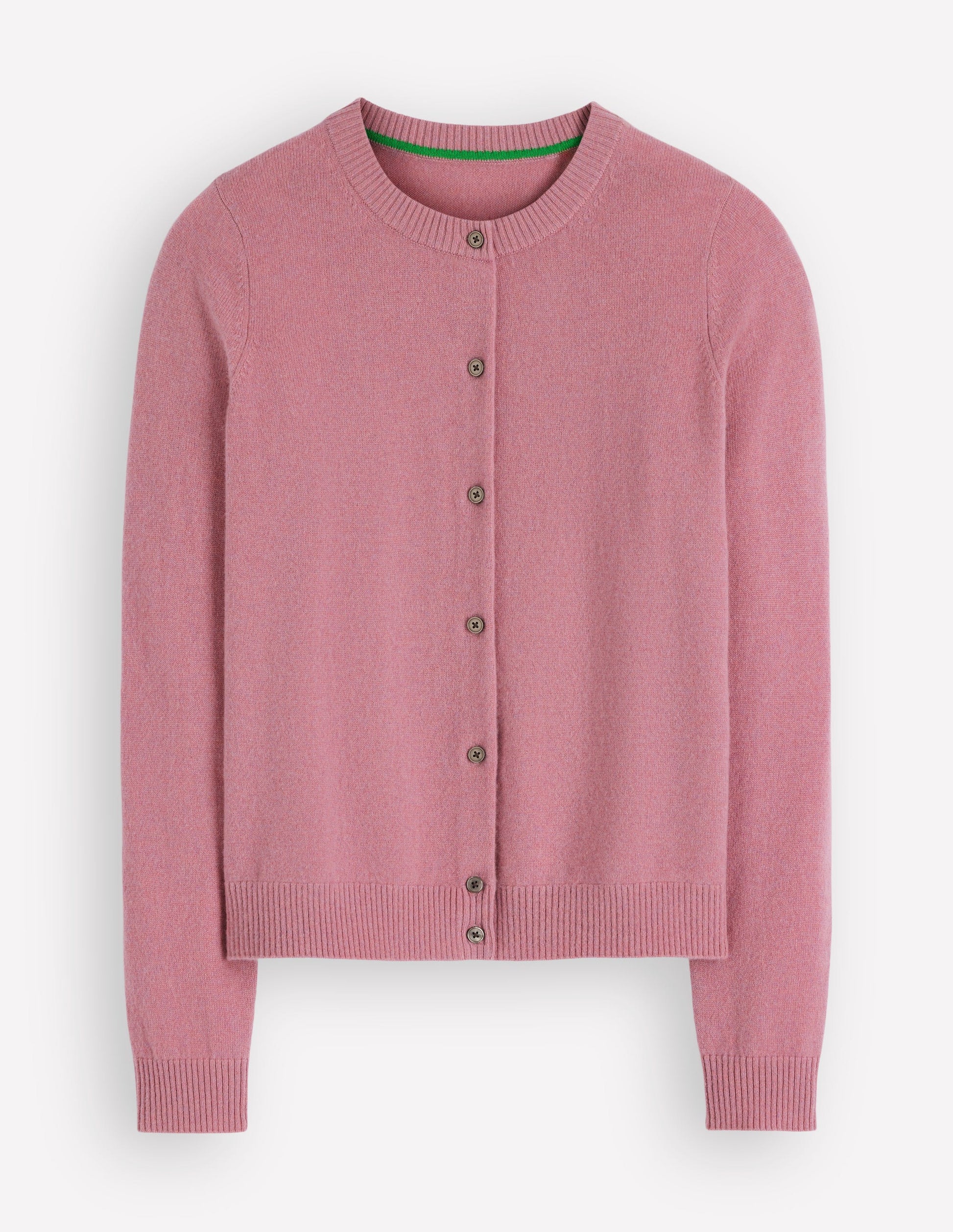 Elsie Cashmere Crew Cardigan-Pink Heather-6