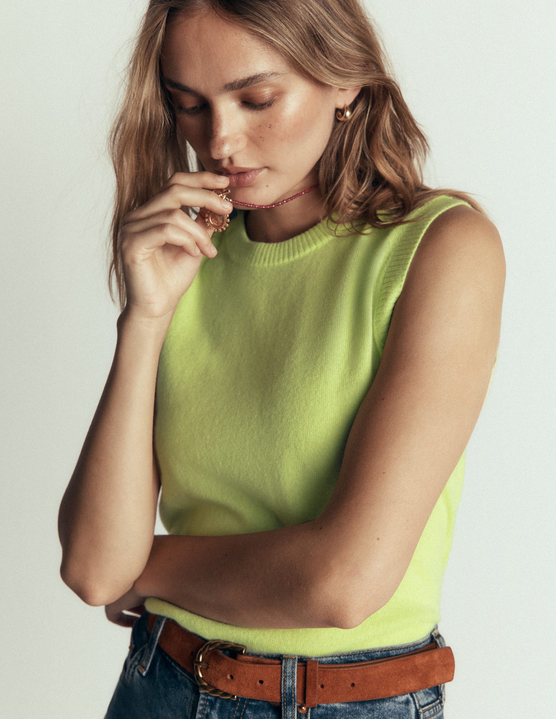 Elsie Cashmere Tank-Sweet Mint-3