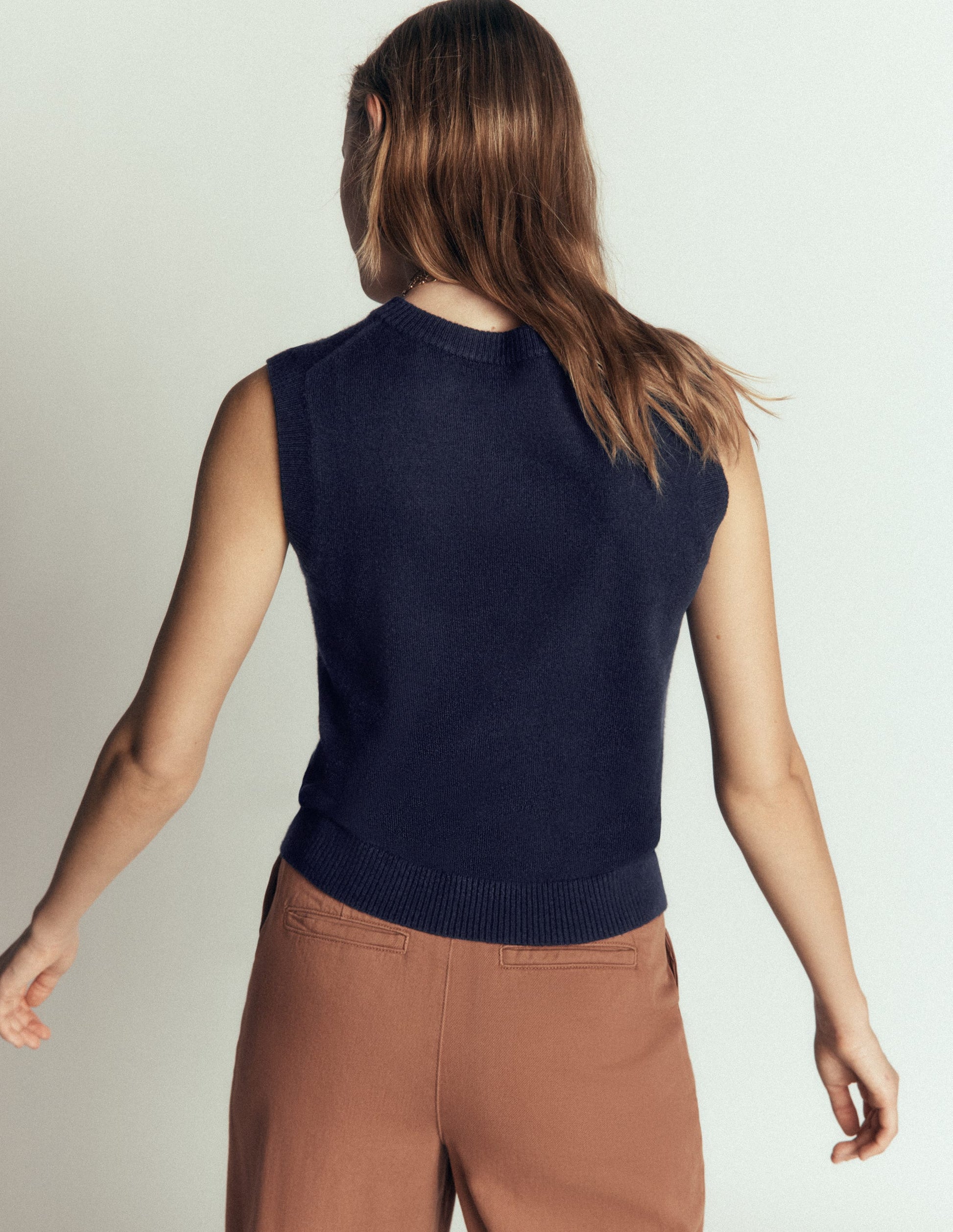 Elsie Cashmere Tank-Navy-2