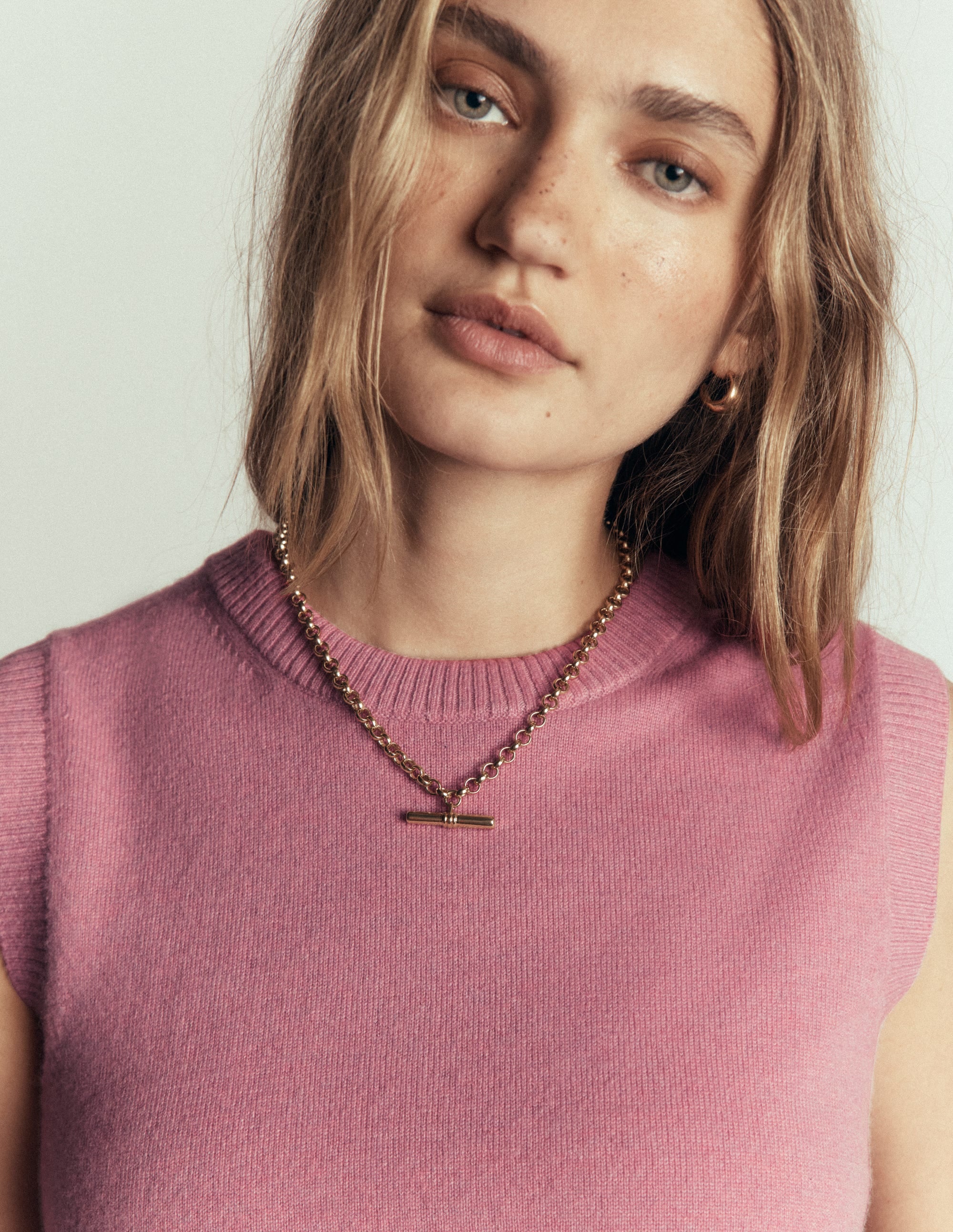 Elsie Cashmere Tank-Pink Heather - Image 2