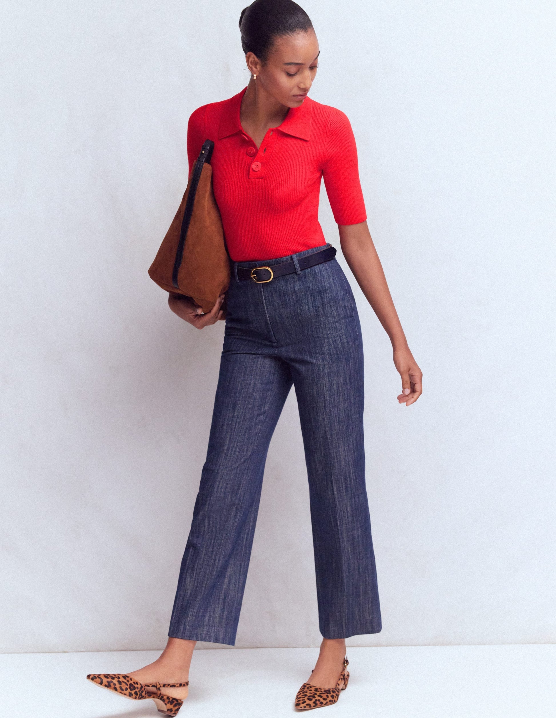 Rhianne Cotton Rib Jumper-Poppy Red-6