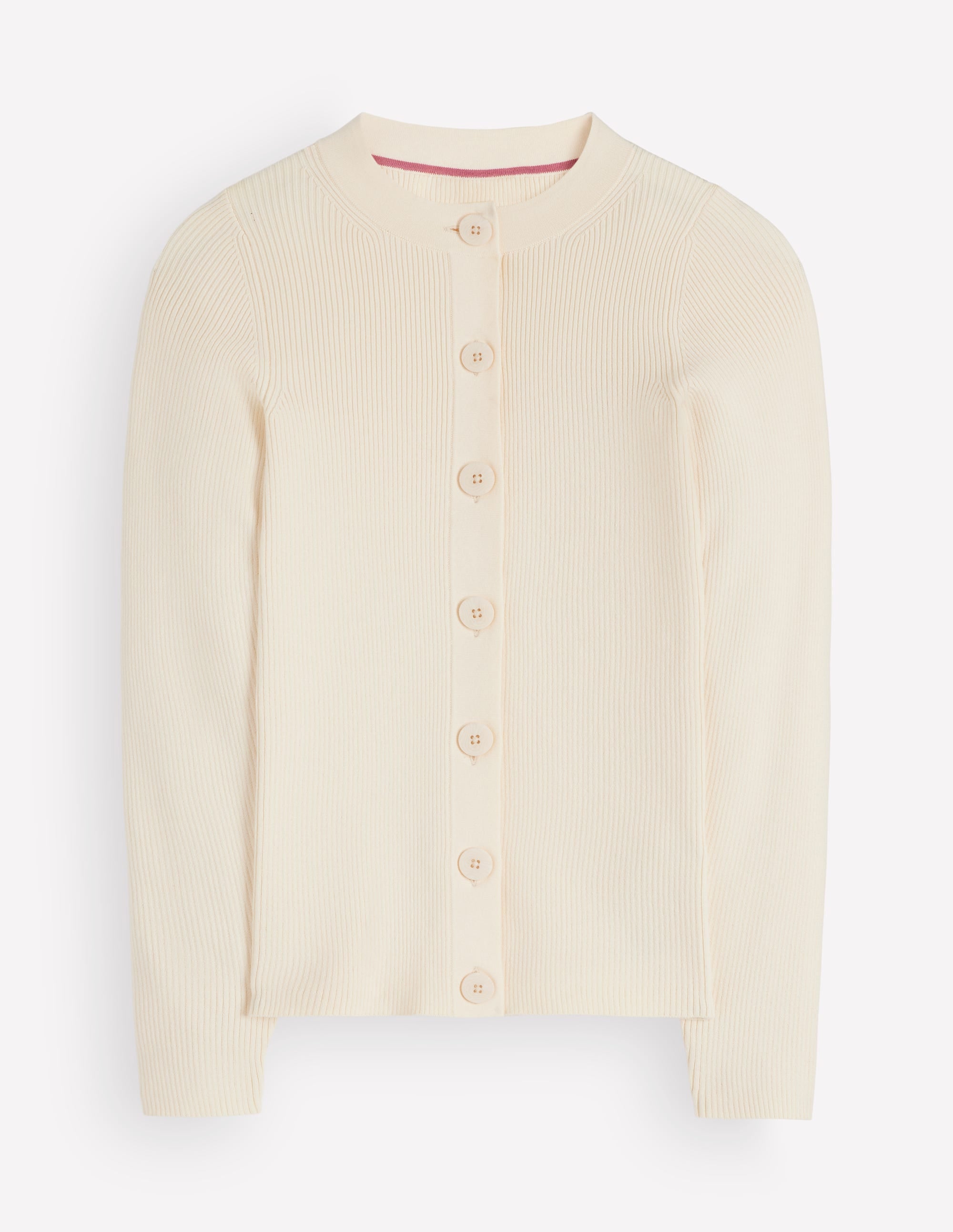 Rhianne Cotton Rib Cardigan - Ivory | Boden USA