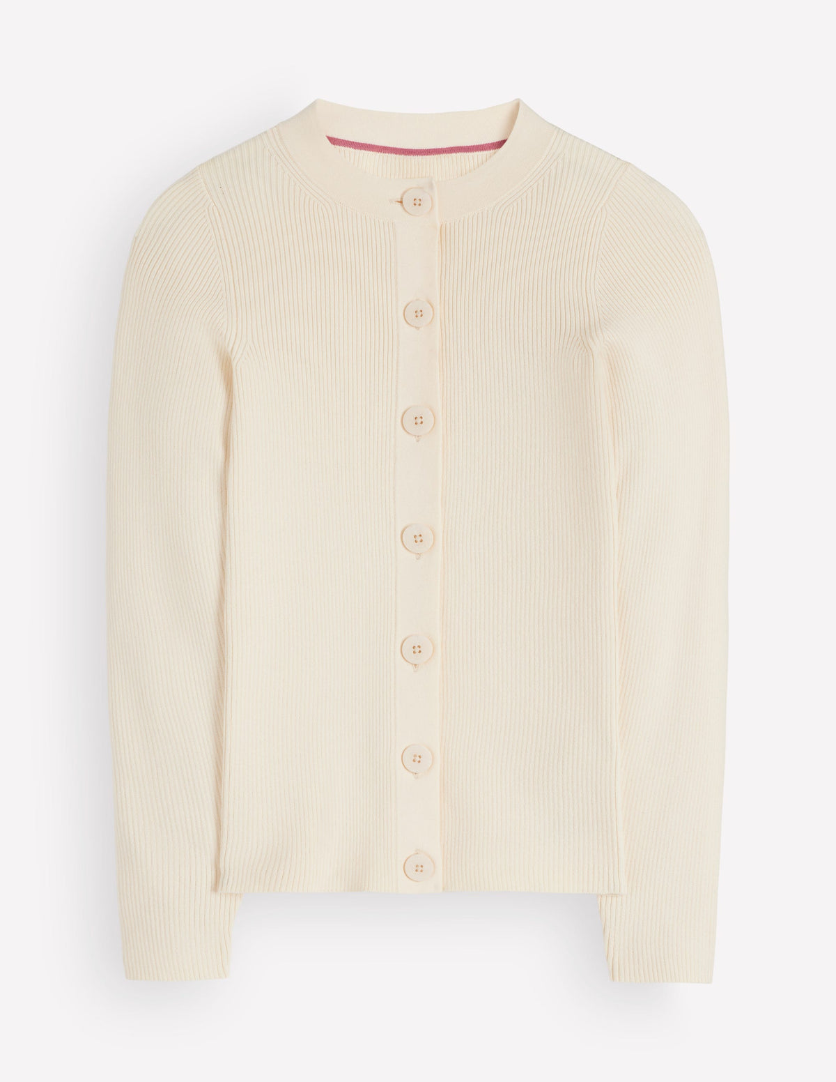 Rhianne Cotton Rib Cardigan-Ivory - Image 6