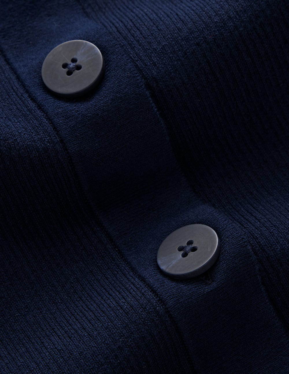 Rhianne Cotton Rib Cardigan-Navy - Image 7