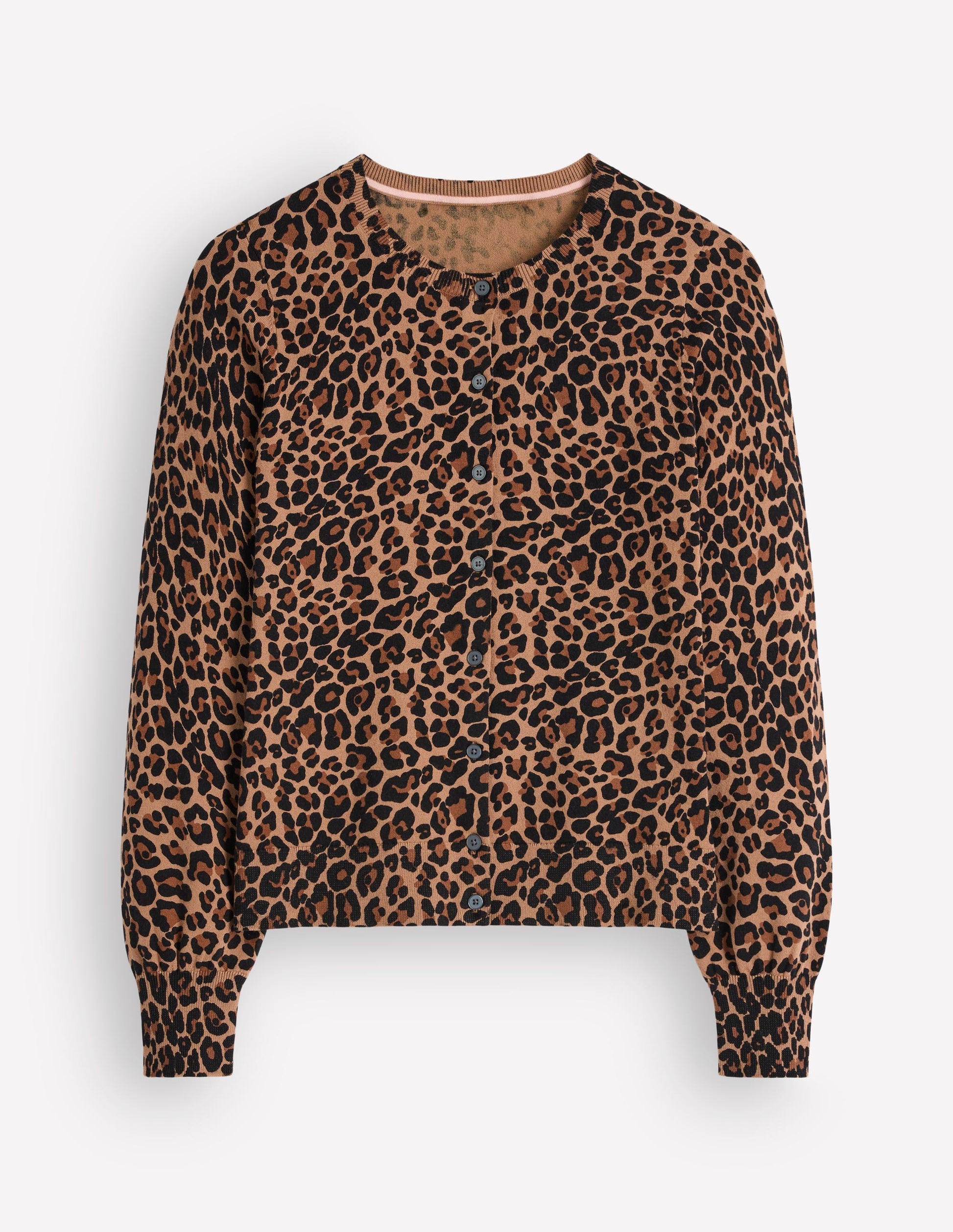 Camilla Cotton Crew Cardigan-Camel, Animal Fields-5
