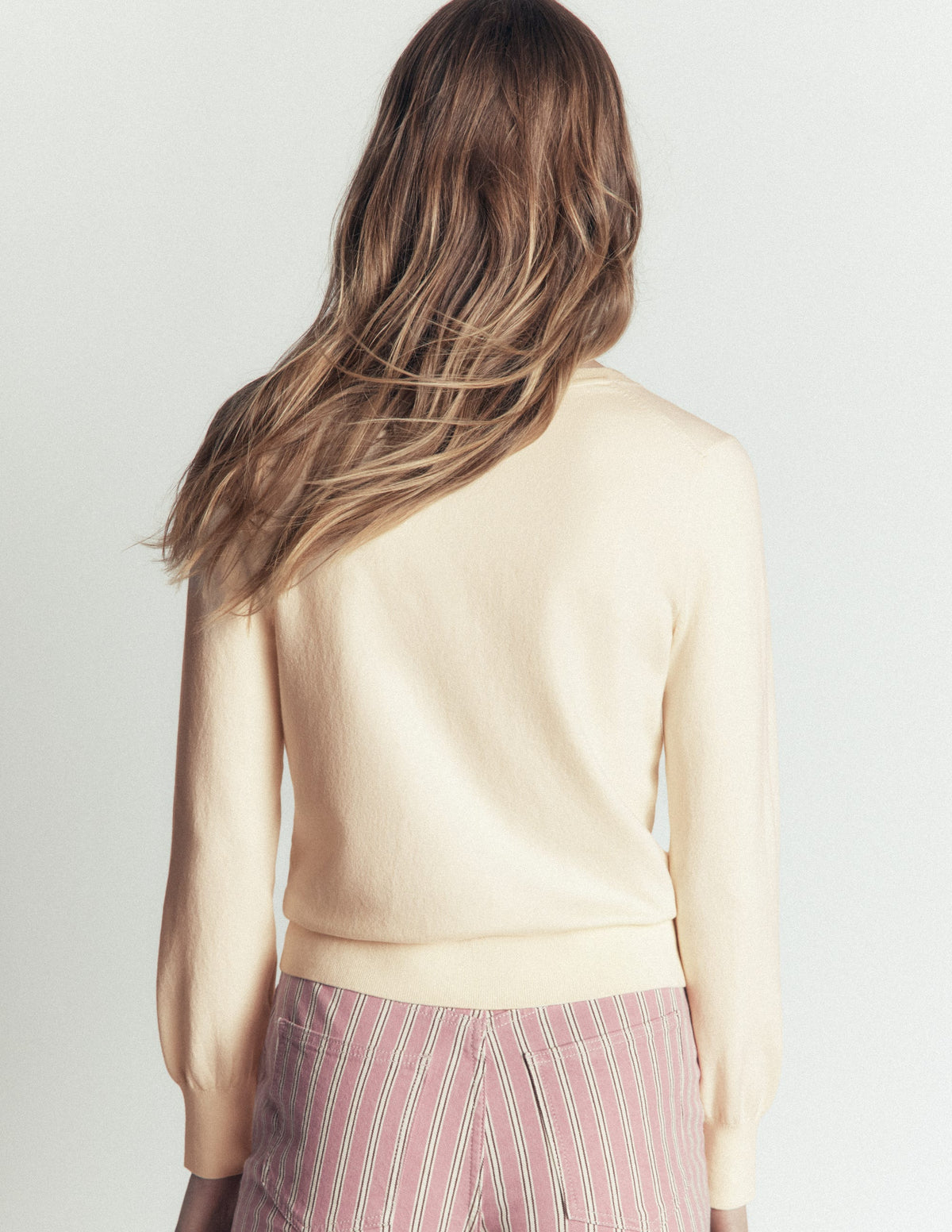 Camilla Cotton Crew Cardigan-Ivory-3