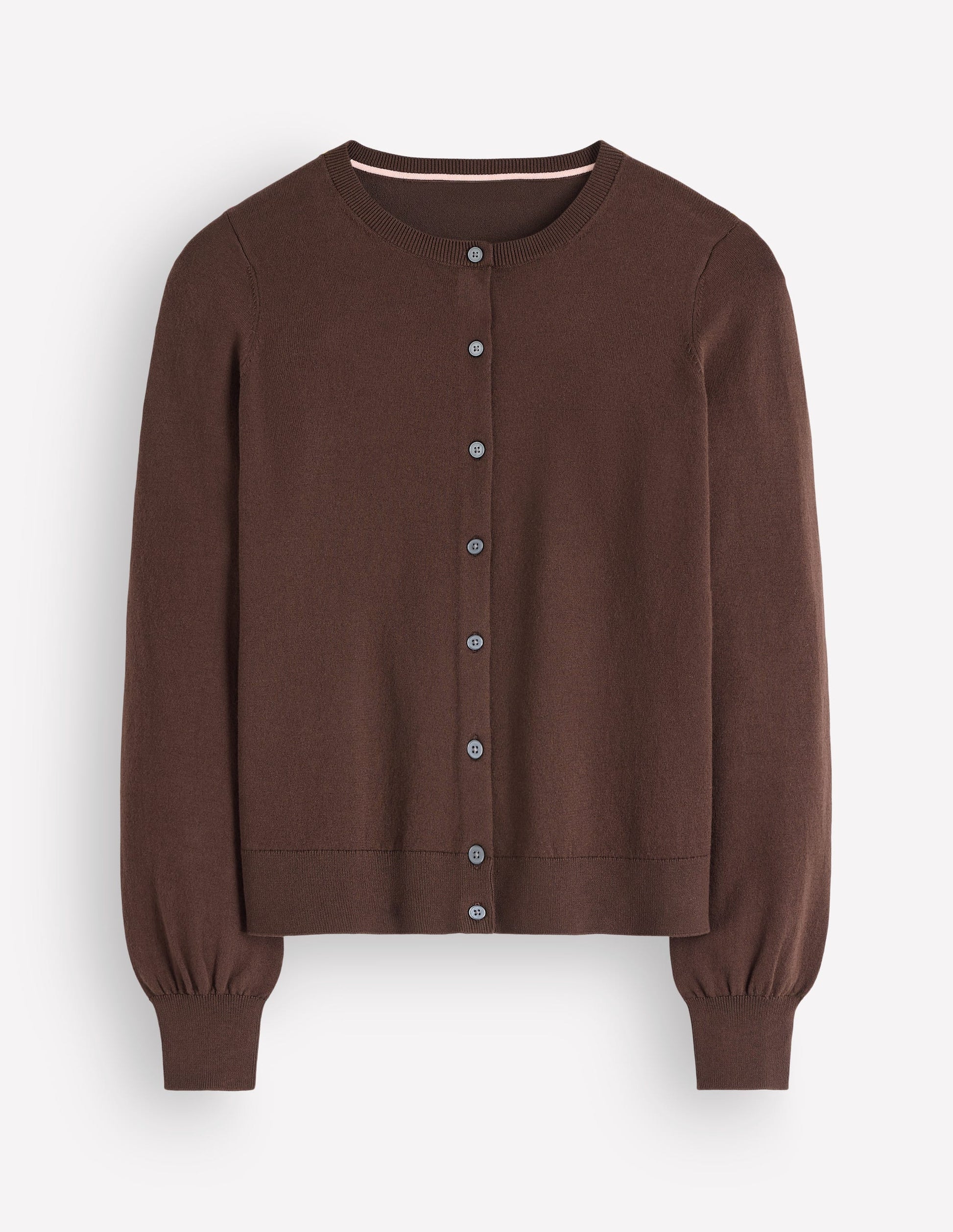 Camilla Cotton Crew Cardigan-Bitter Chocolate-6