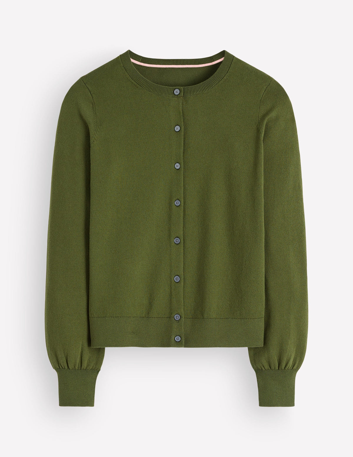 Camilla Cotton Crew Cardigan-Forest Green-6