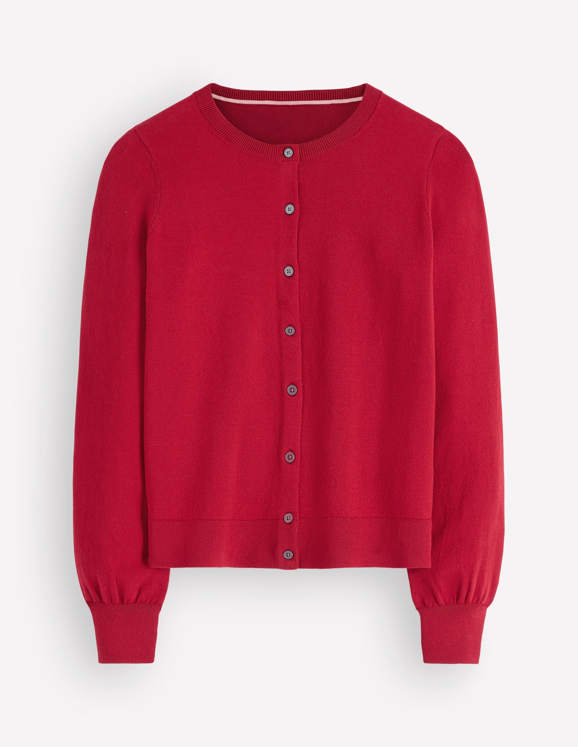Camilla Cotton Crew Cardigan-Crimson Red-5