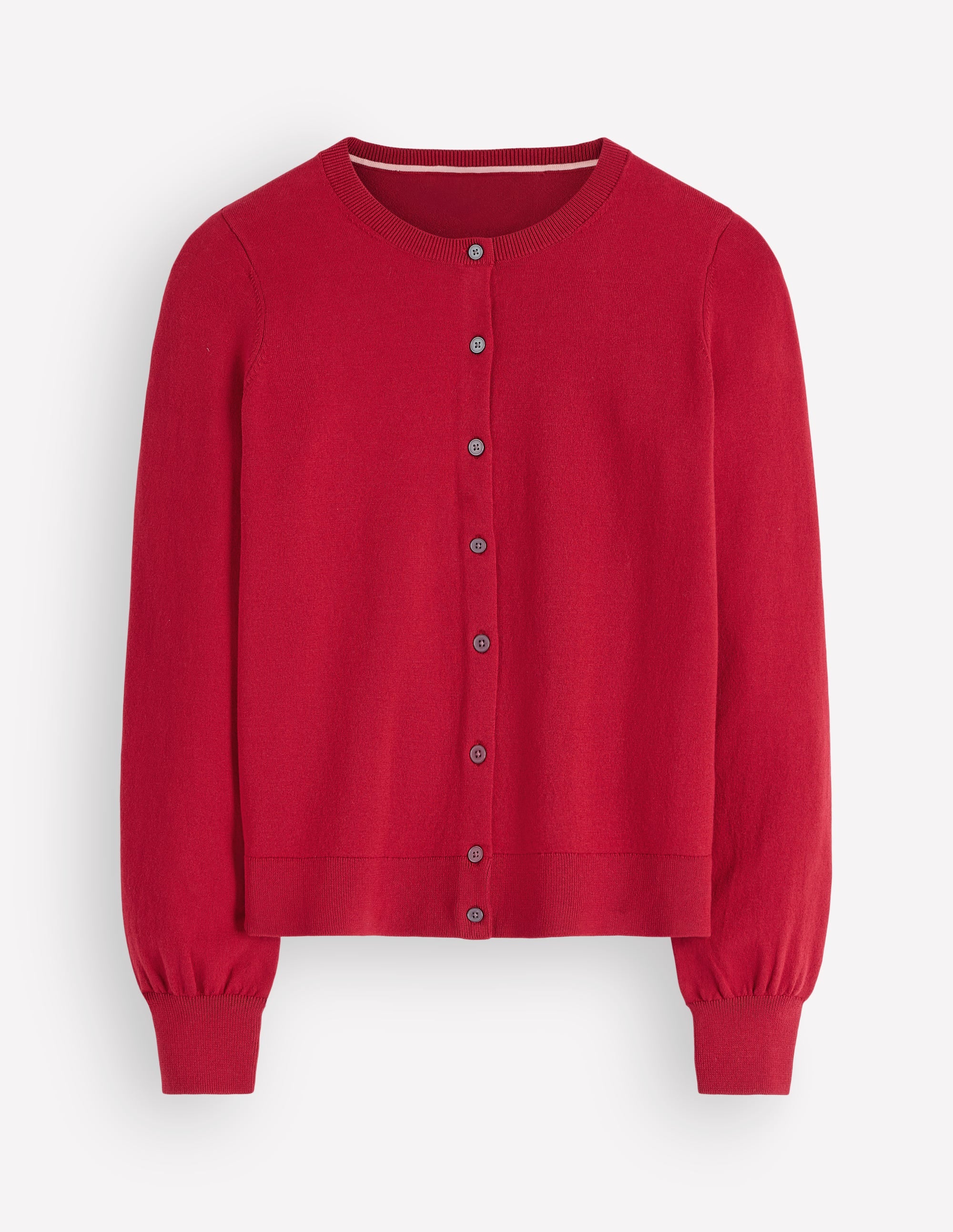 Camilla Cotton Crew Cardigan-Crimson Red - Image 5