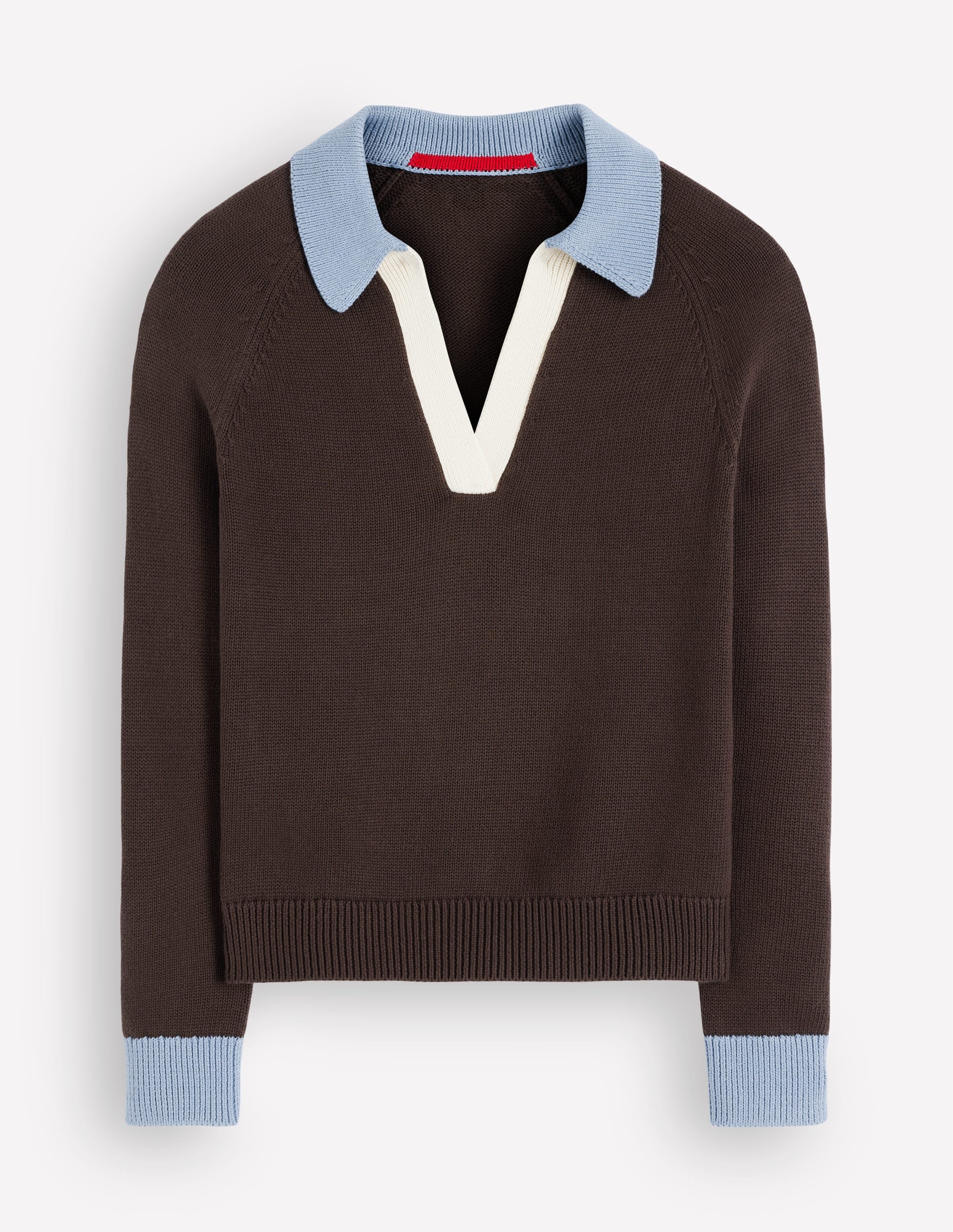 Lucy Cotton Henley Sweater-Bitter Chocolate - Image 6