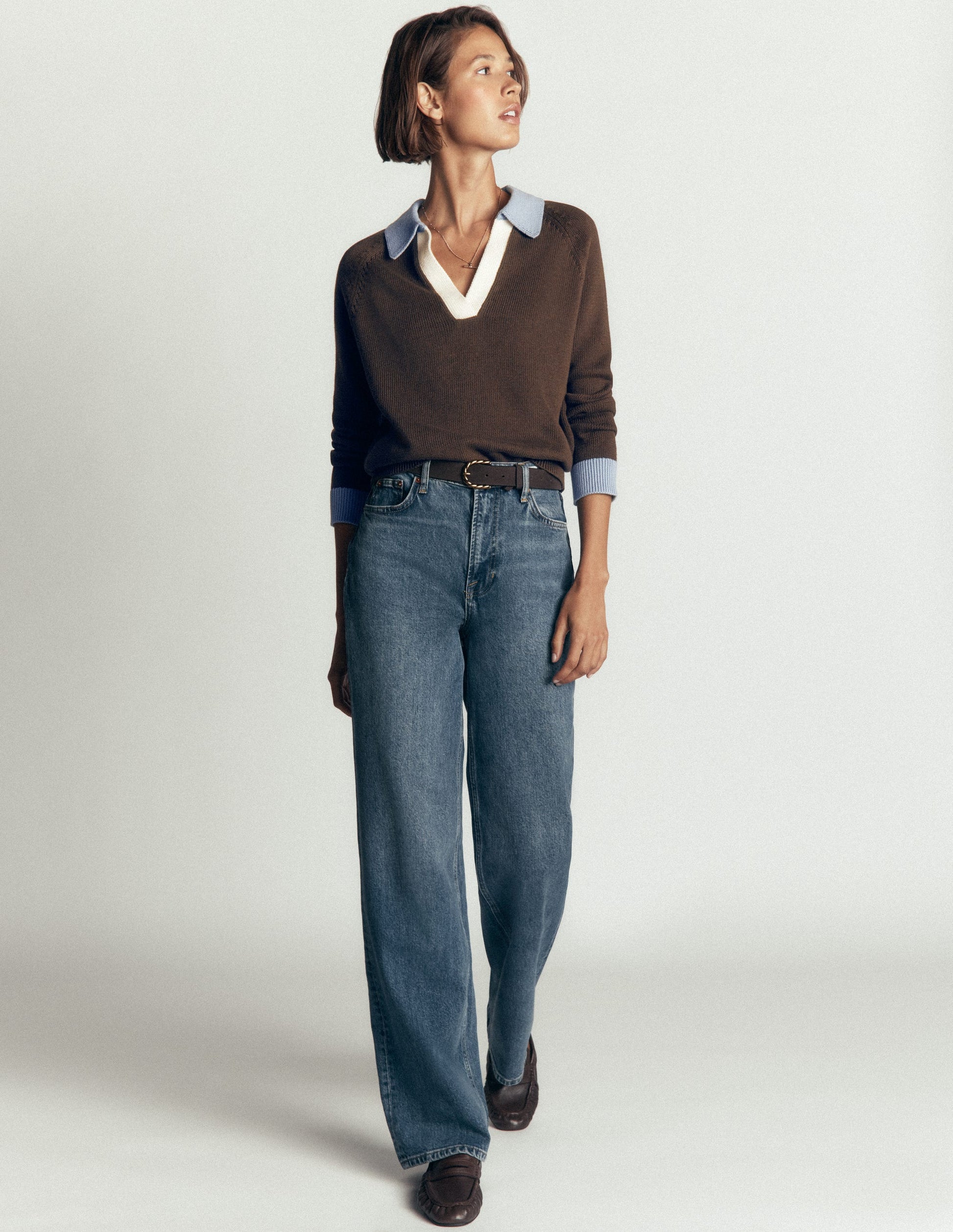 Lucy Cotton Henley Sweater-Bitter Chocolate-4